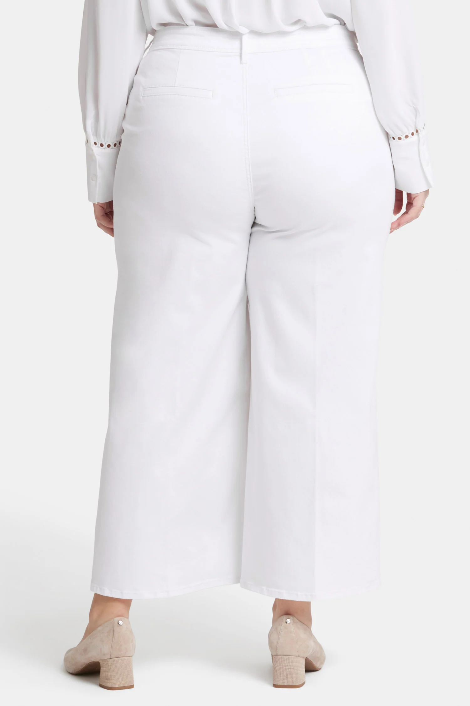 Mona Wide Leg Trouser Ankle Jeans In Plus Size - Optic White - Image 2