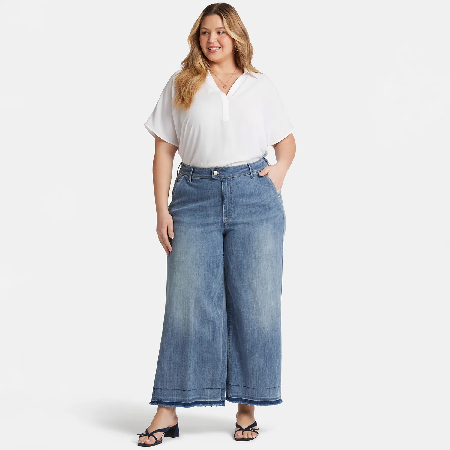 Mona Wide Leg Trouser Ankle Jeans In Plus Size - State - Image 7