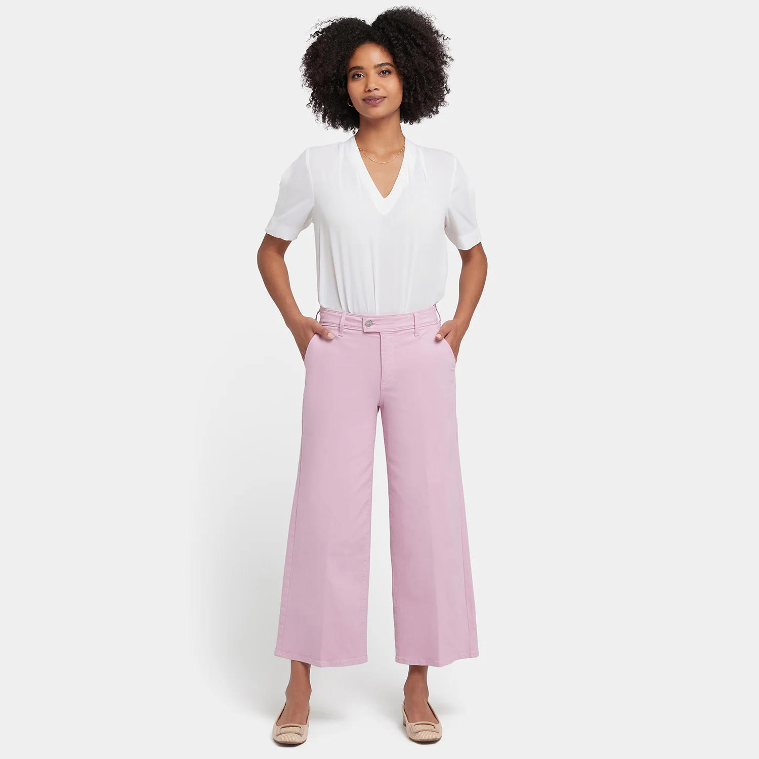 Mona Wide Leg Trouser Ankle Jeans - Pink Nectar - Image 7
