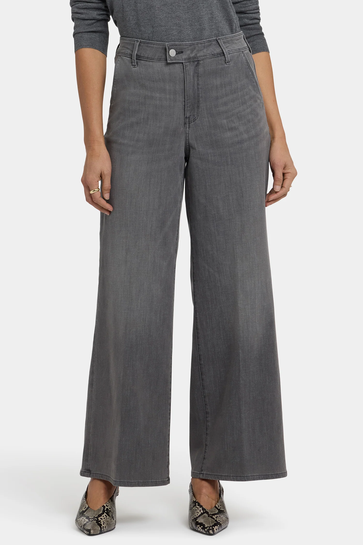 Mona Wide Leg Trouser Jeans - Chateau Shadow - Image 2