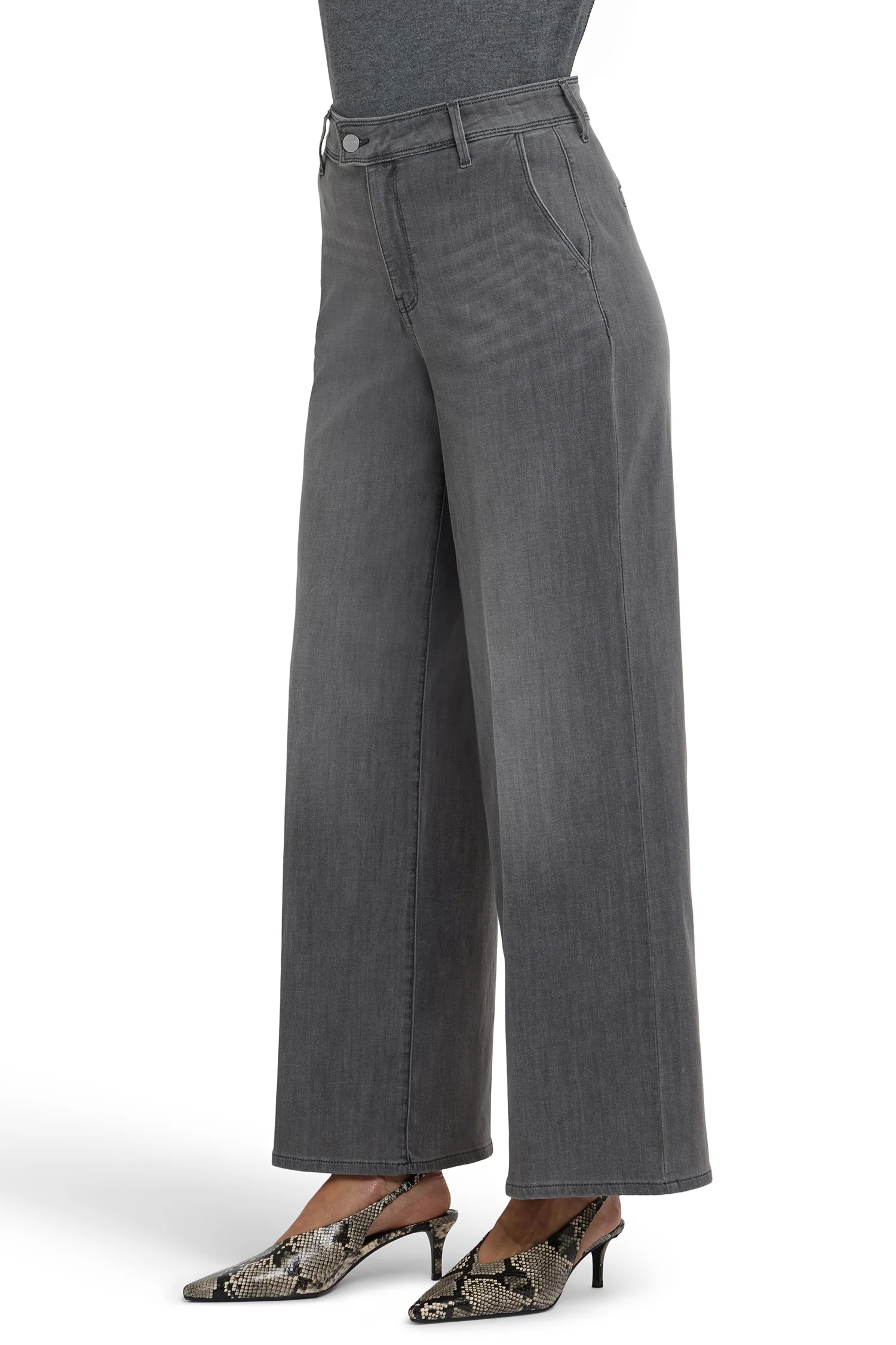 Mona Wide Leg Trouser Jeans - Chateau Shadow - Image 4