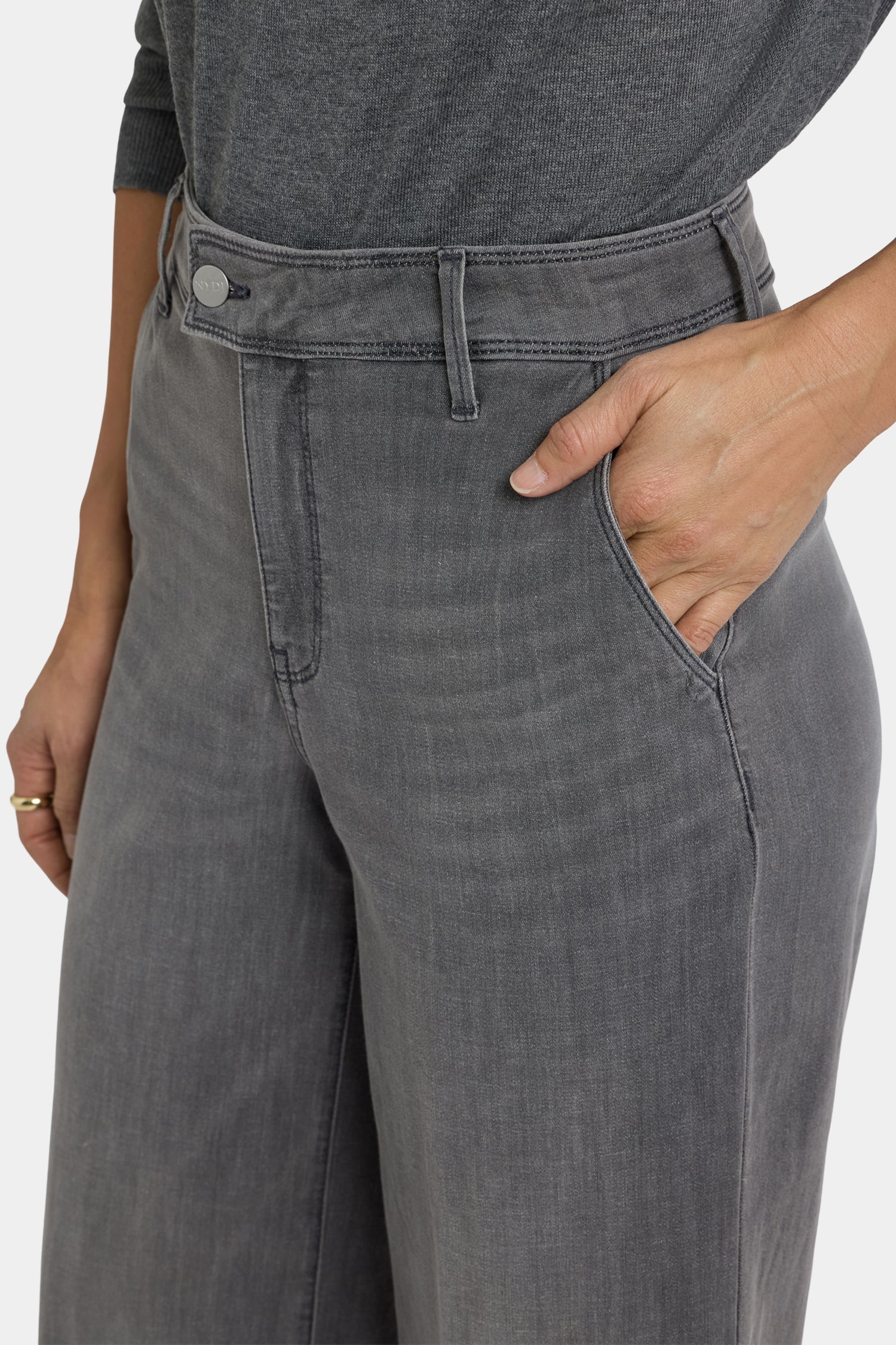 Mona Wide Leg Trouser Jeans - Chateau Shadow - Image 5