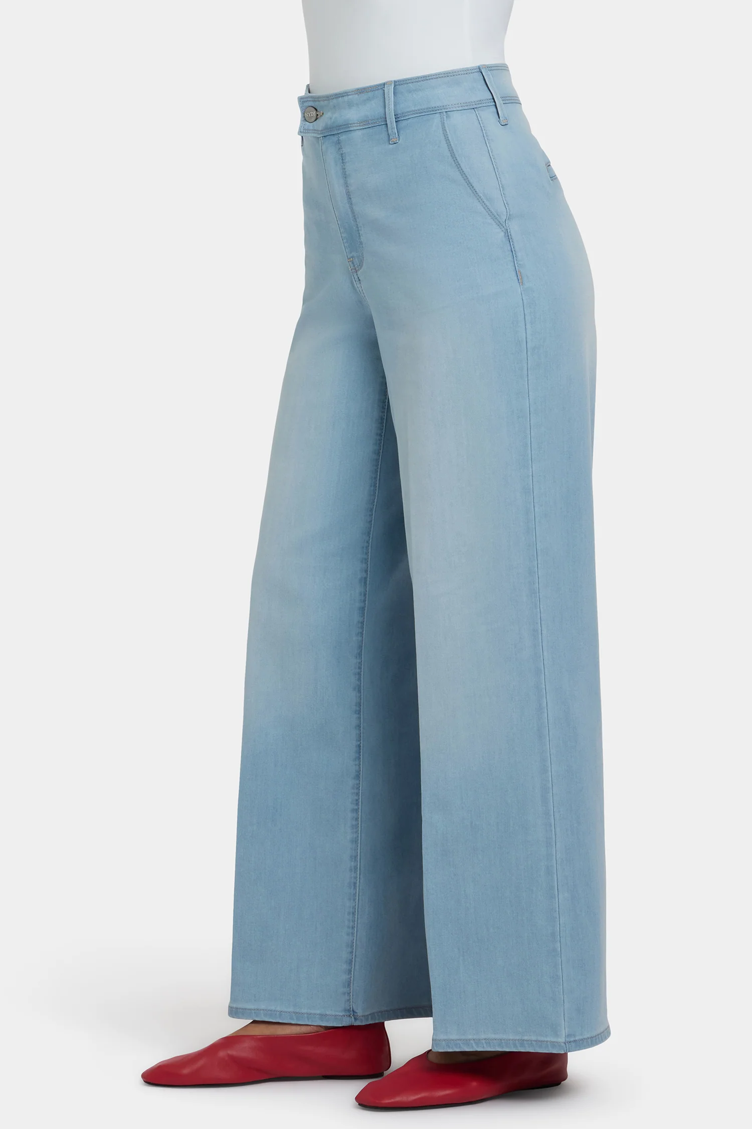Mona Wide Leg Trouser Jeans - Oceanfront - Image 4