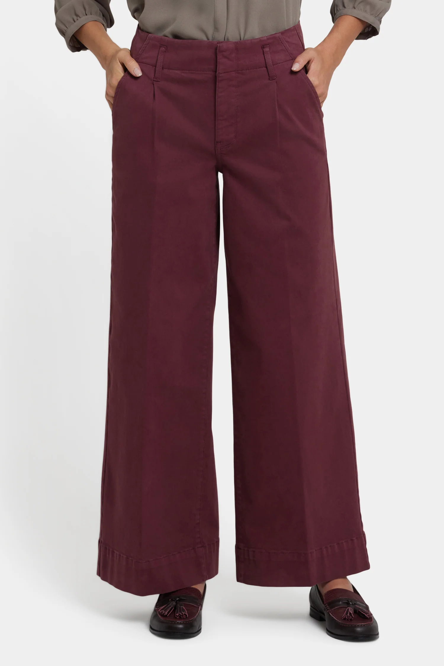 Mona Wide Leg Trouser Jeans - Sienna Red - Image 4