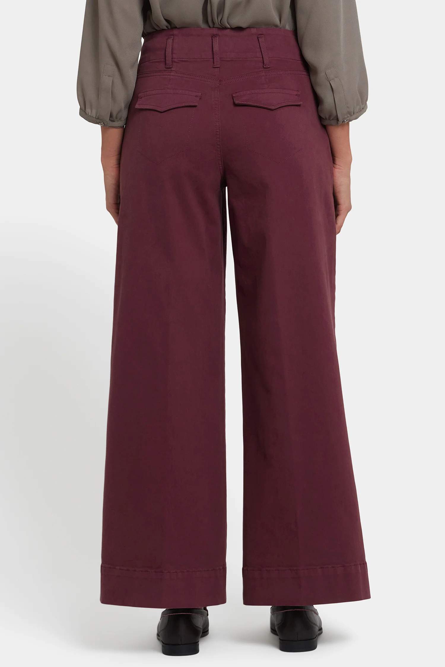 Mona Wide Leg Trouser Jeans - Sienna Red - Image 7
