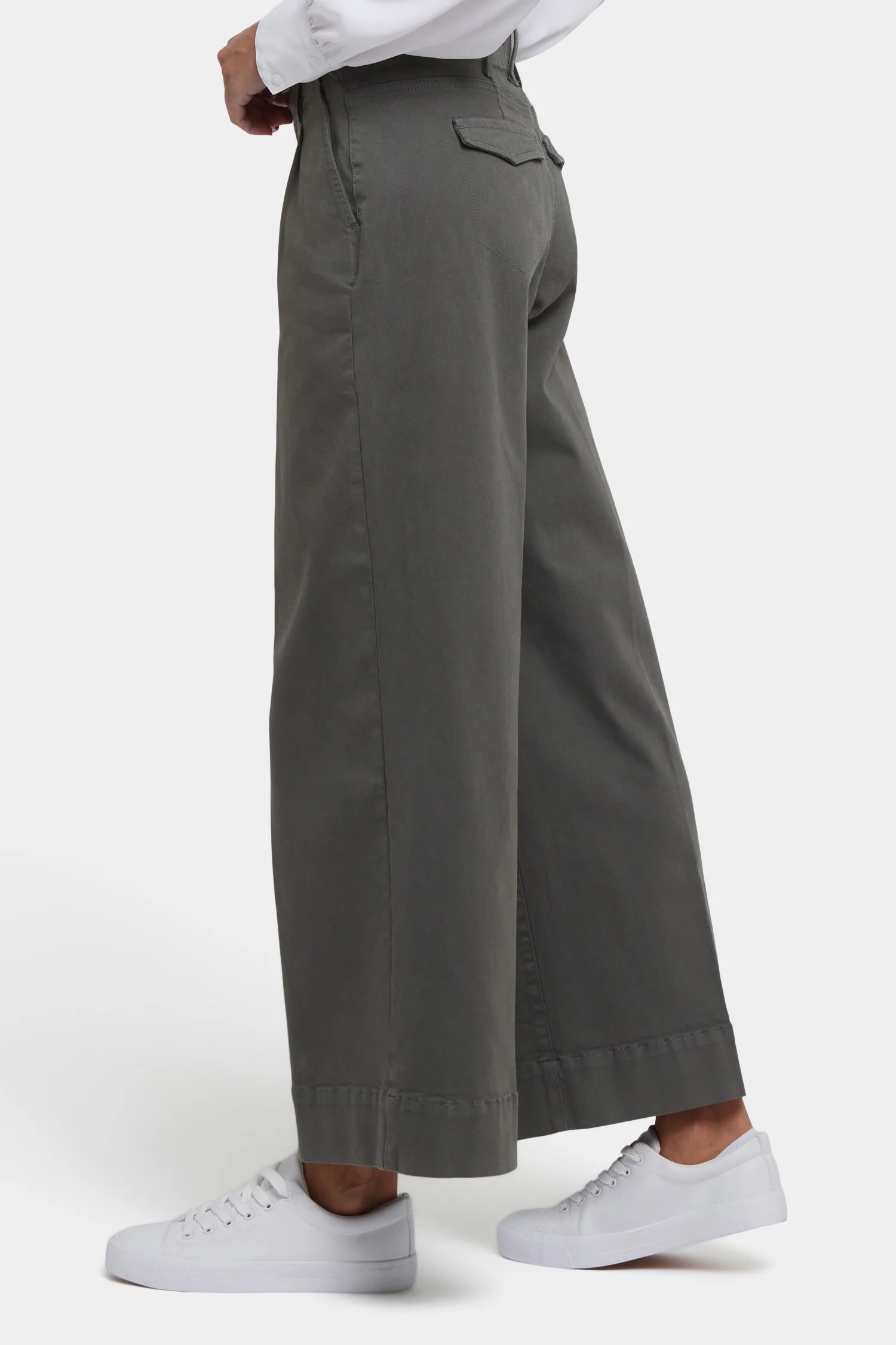 Mona Wide Leg Trouser Jeans - Vine Leaf - Image 3