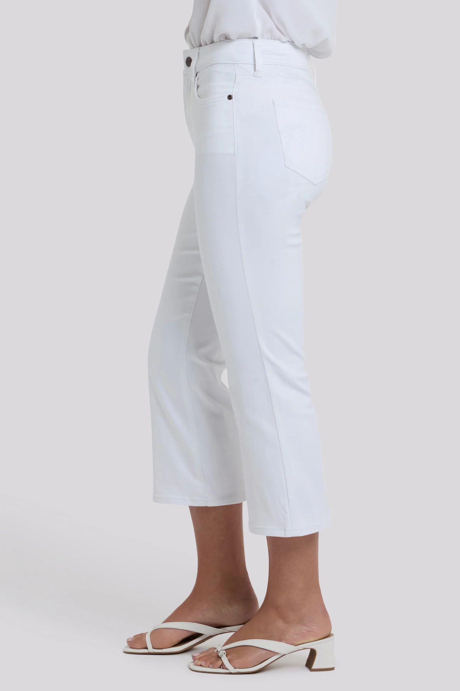 Monica Kick Flare Crop Jeans - Optic White - Image 3