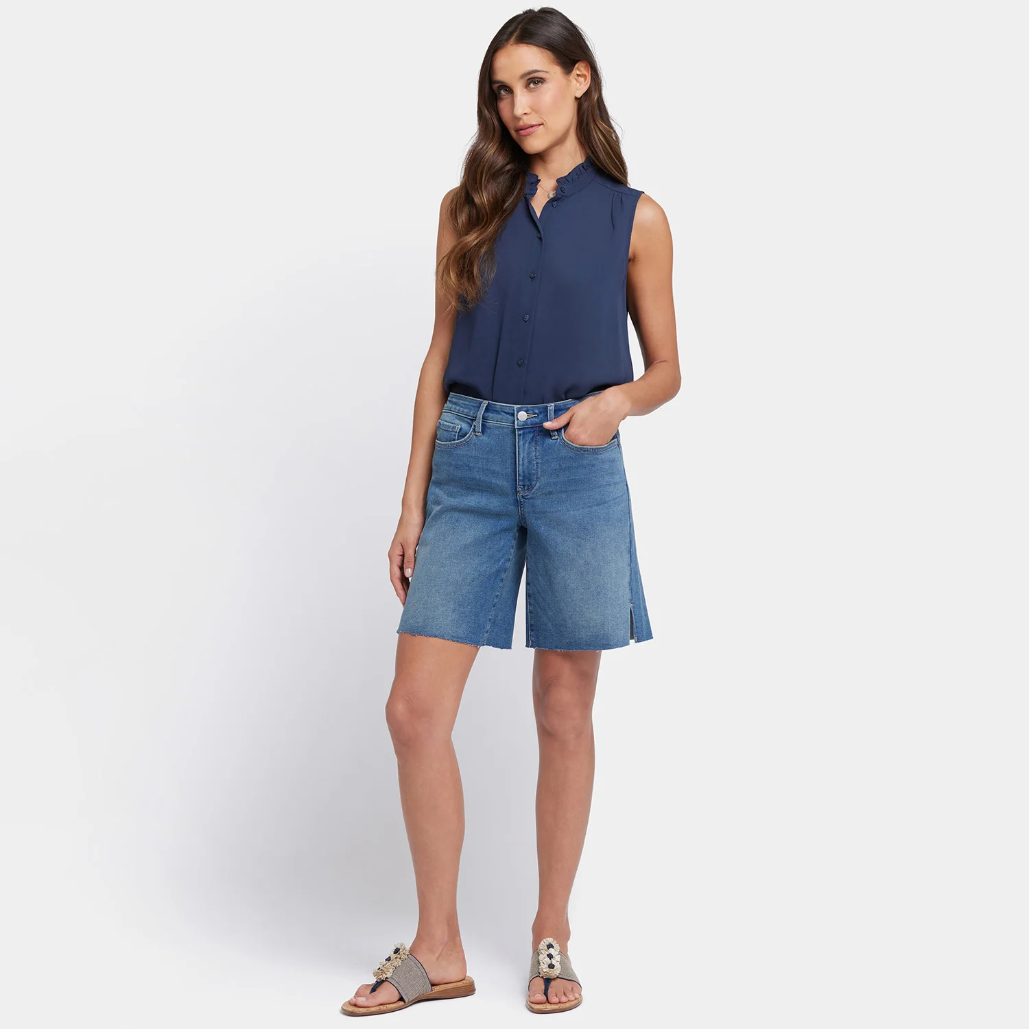 Naomi Relaxed A-Line Denim Shorts - Costa Brava - Image 7