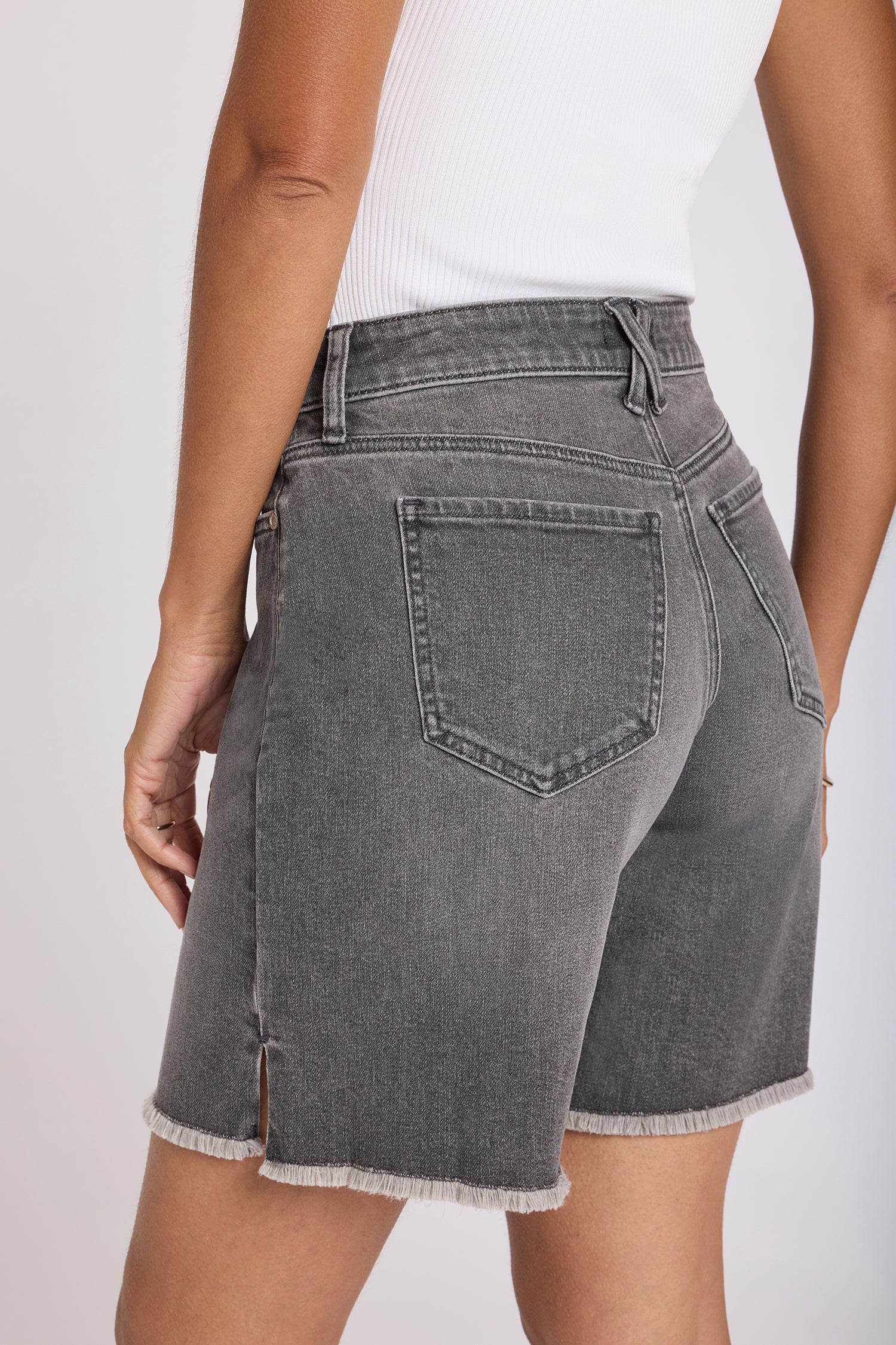 Naomi Relaxed A-Line Denim Shorts - Dusty Ash - Image 5