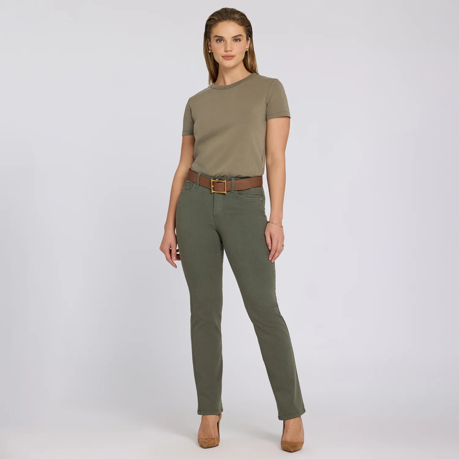 No Gapper™ Marilyn Straight Jeans - Desert Green - Image 7