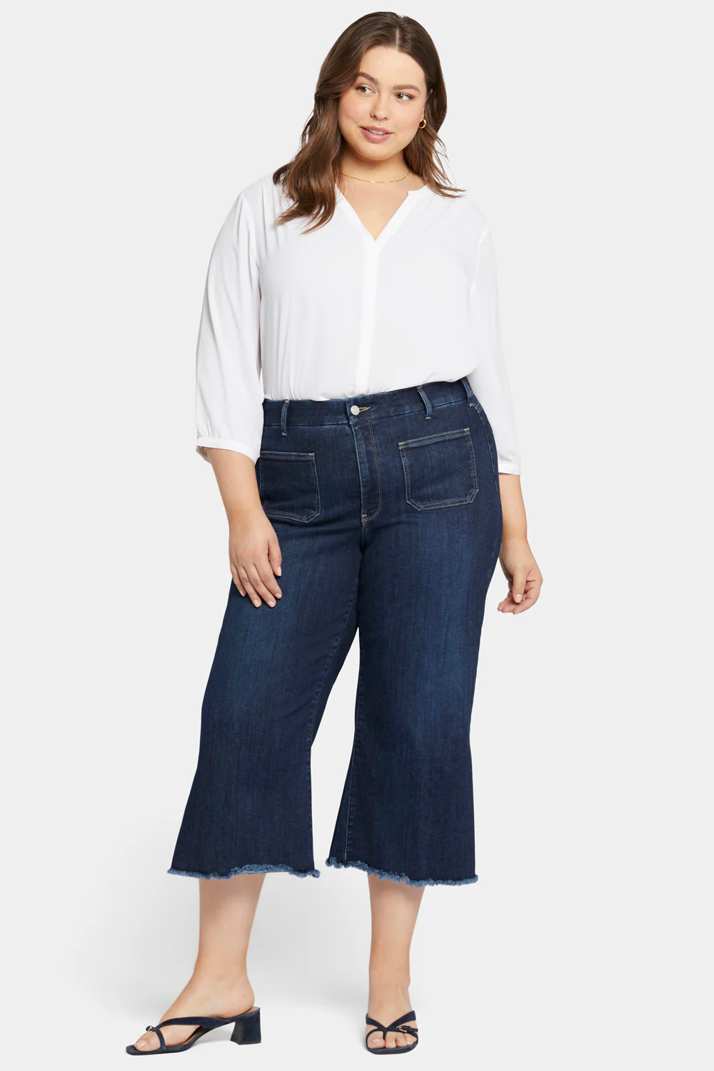 Patchie Wide Leg Capri Jeans In Plus Size - Sublime - Image 4