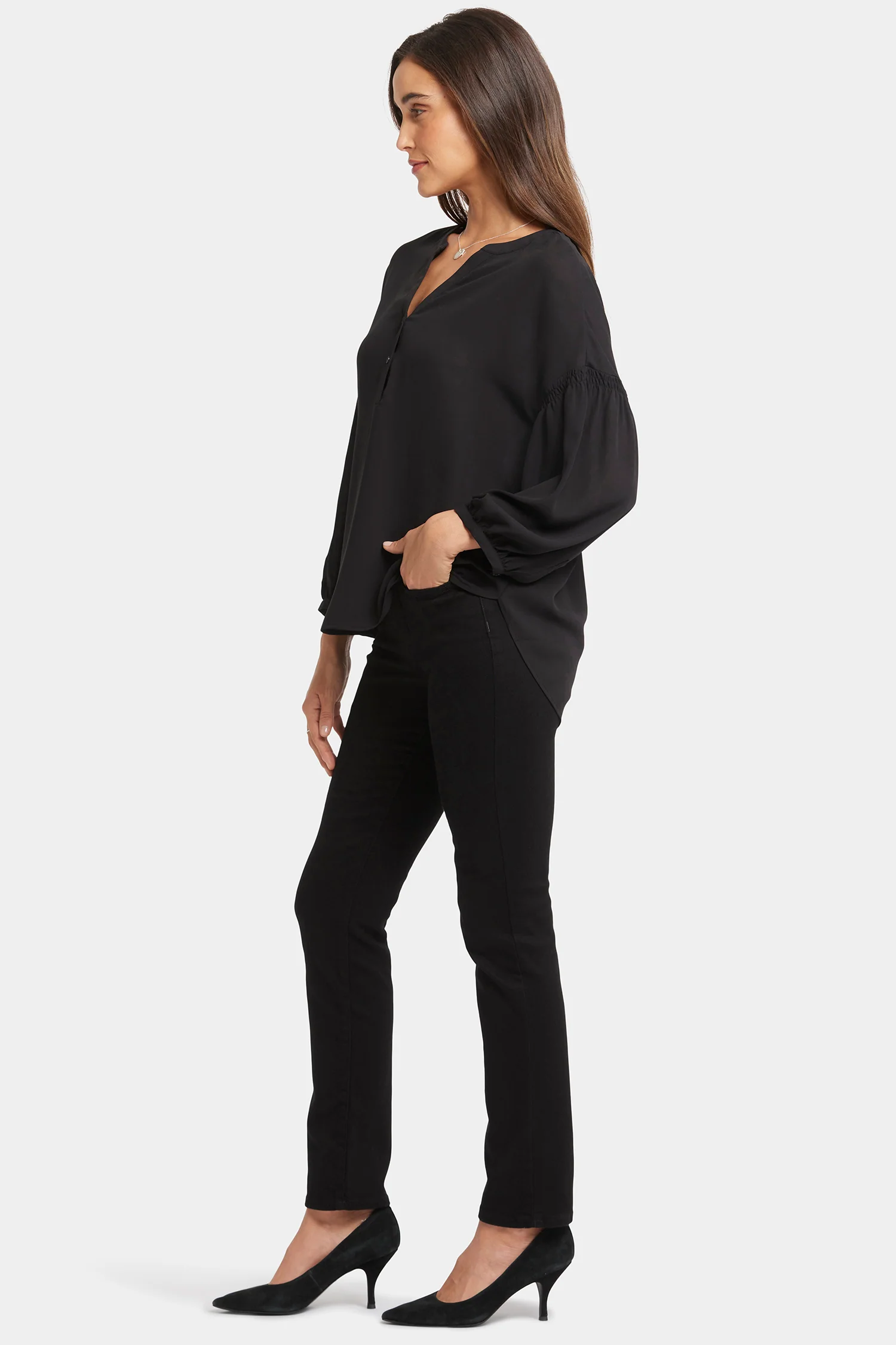 Paulina Peasant Blouse - Black - Image 3