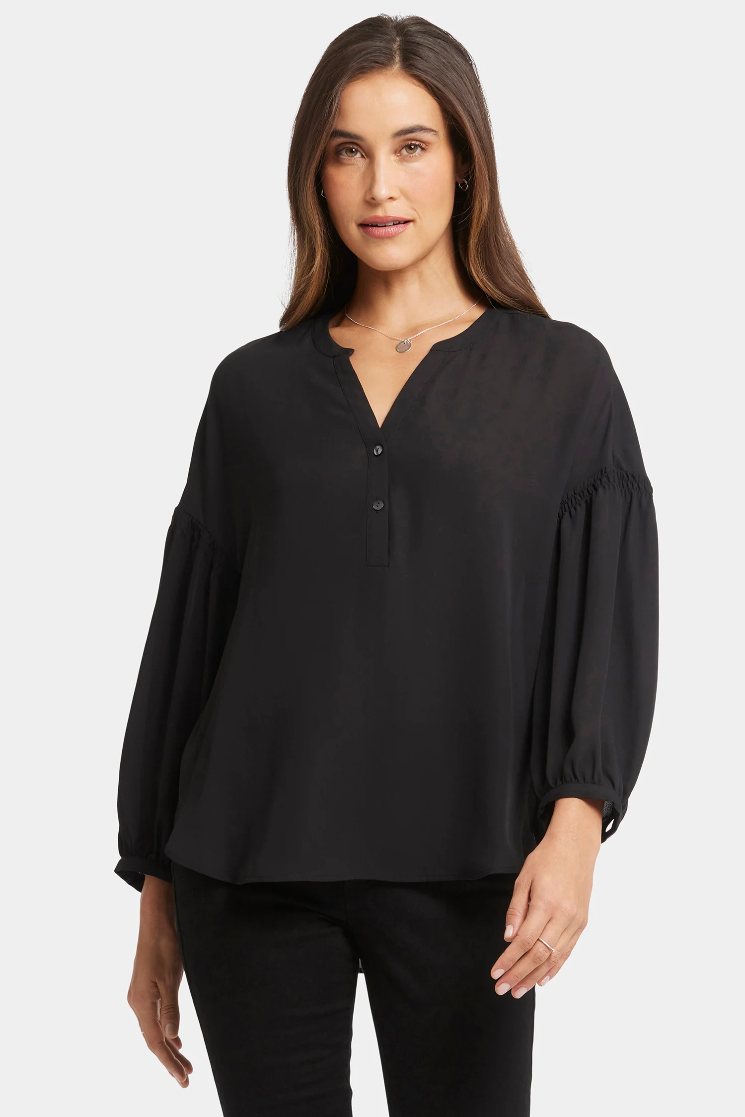 Paulina Peasant Blouse - Black - Image 4