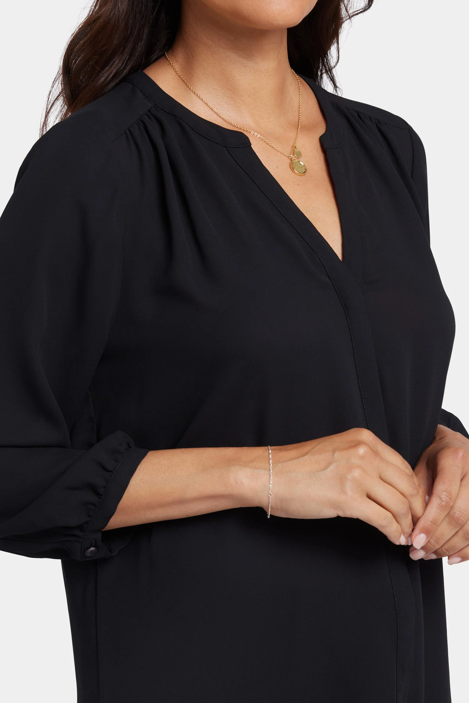 Pintuck Blouse - Black - Image 6