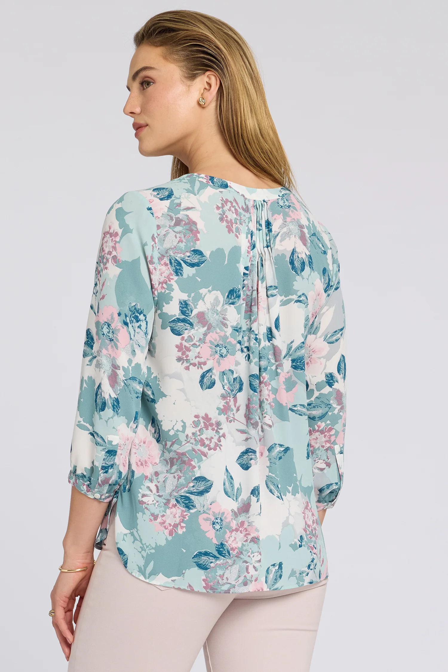 Pintuck Blouse - Floral Mosaic - Image 2