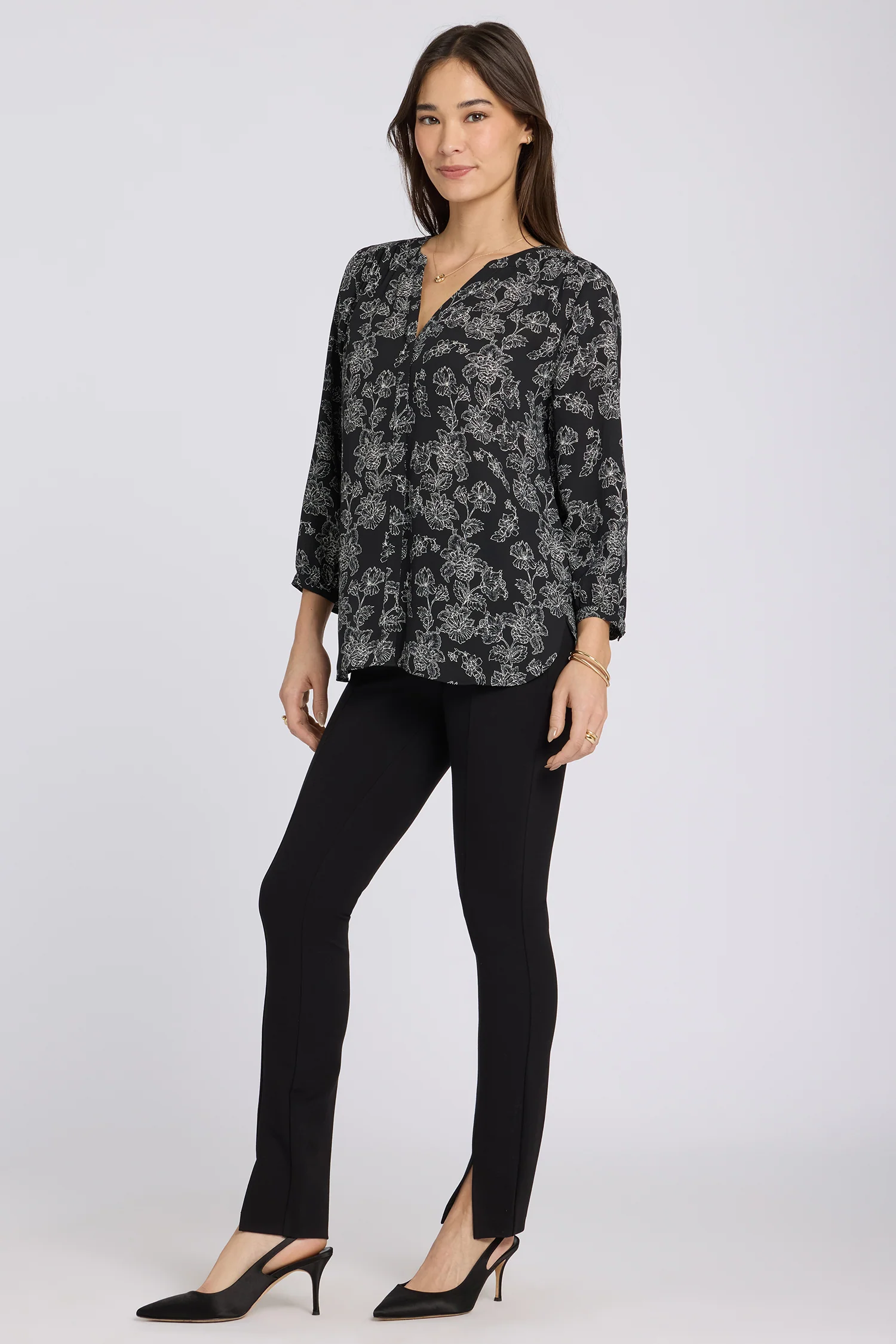 Pintuck Blouse - Floralesque - Image 3