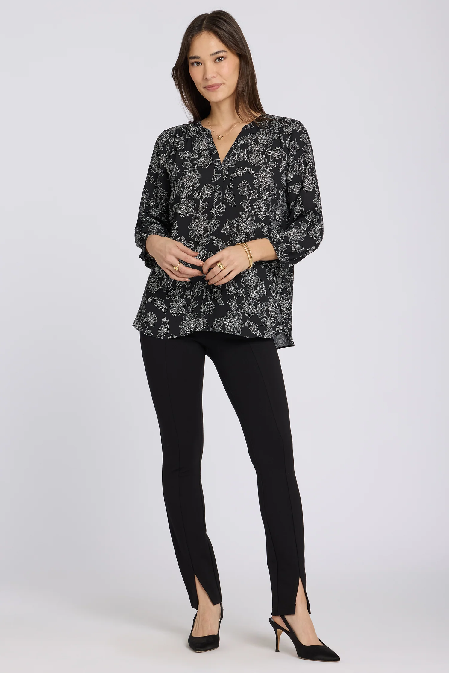 Pintuck Blouse - Floralesque - Image 4