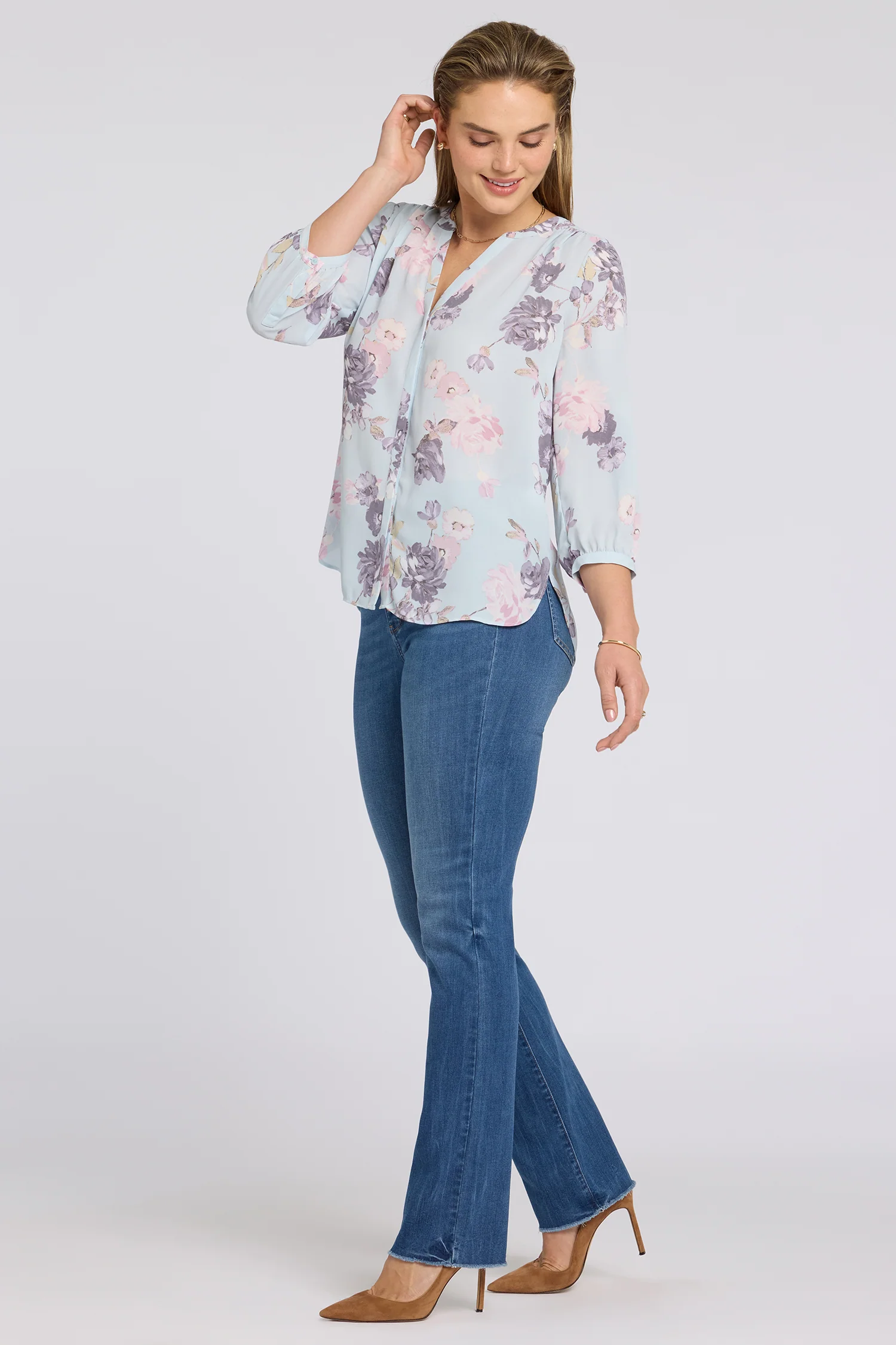 Pintuck Blouse - Graceful Blossom - Image 3