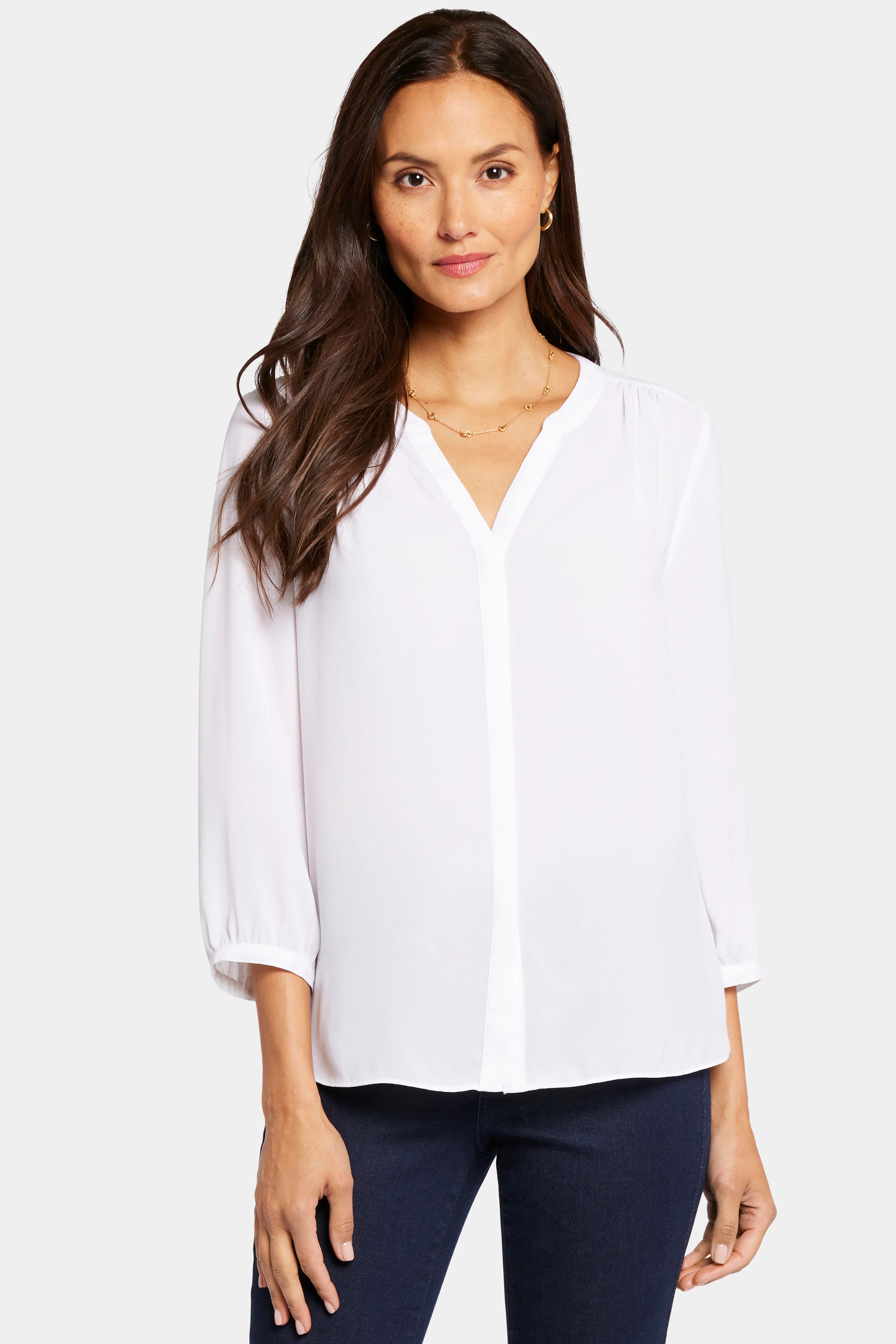 Pintuck Blouse In Petite - Optic White - Image 4