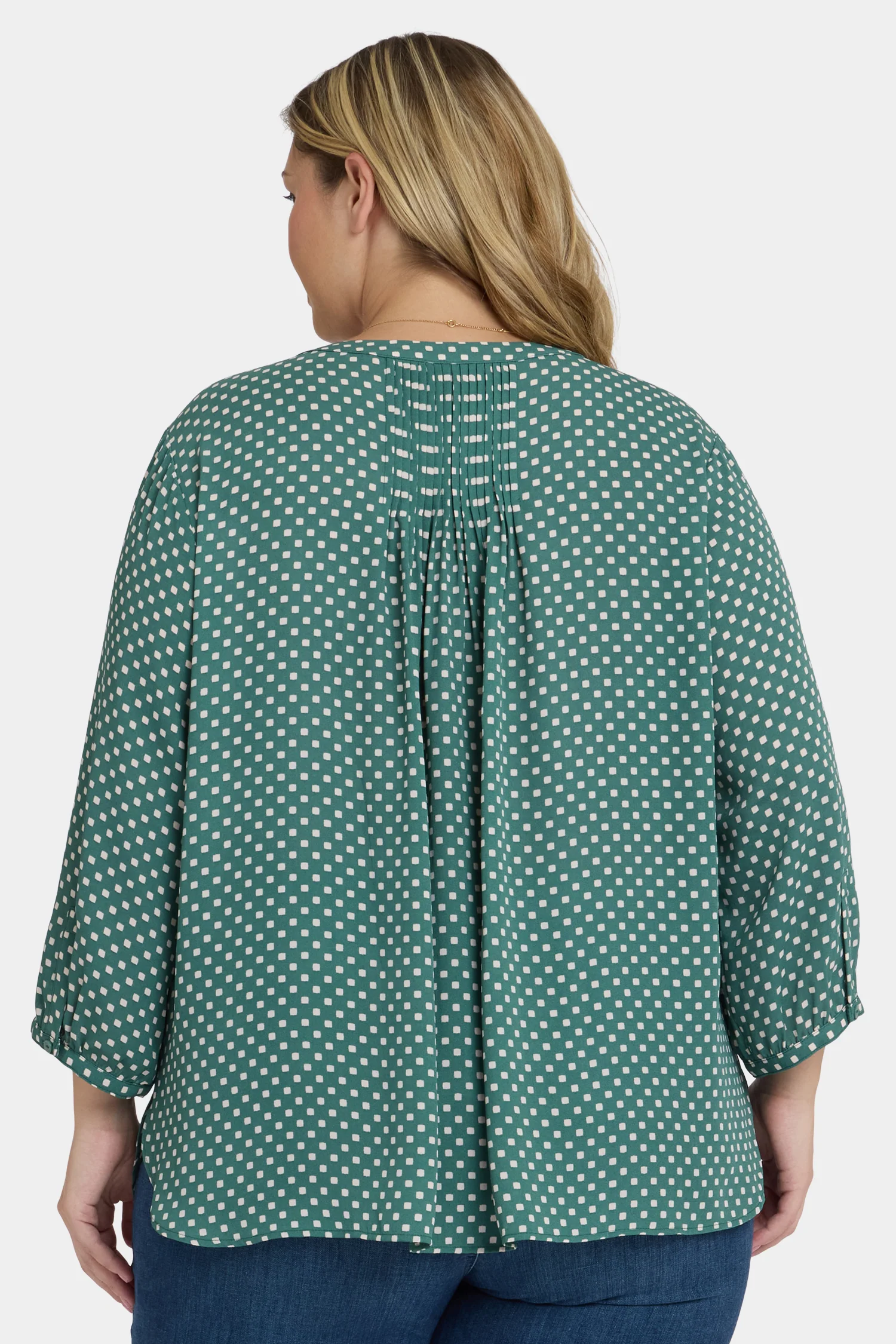 Pintuck Blouse In Plus Size - Adeline Dots - Image 2
