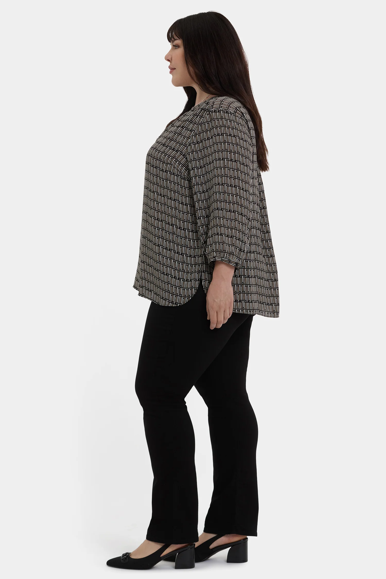Pintuck Blouse In Plus Size - Arrieta - Image 3
