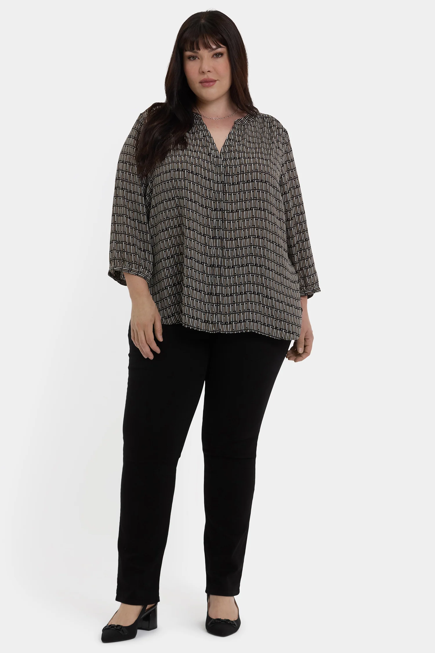 Pintuck Blouse In Plus Size - Arrieta - Image 4