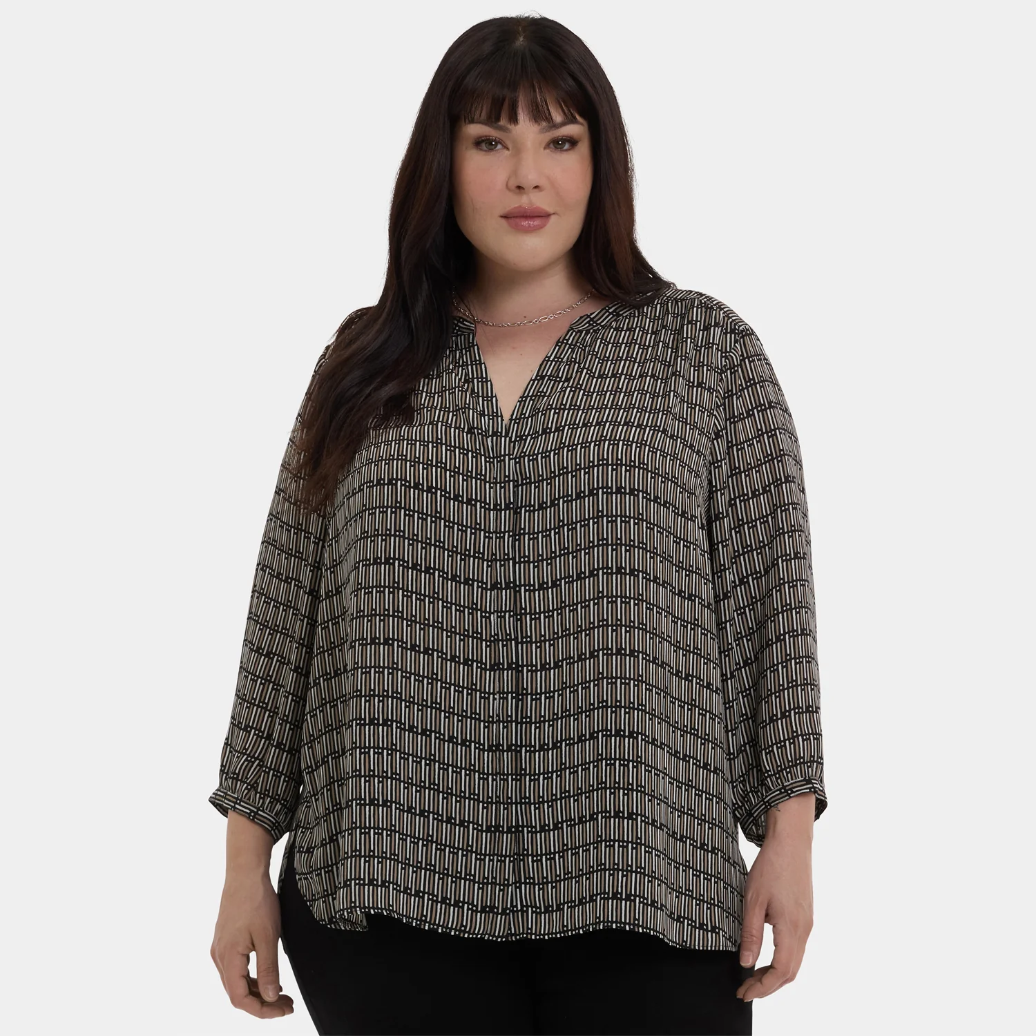 Pintuck Blouse In Plus Size - Arrieta - Image 6
