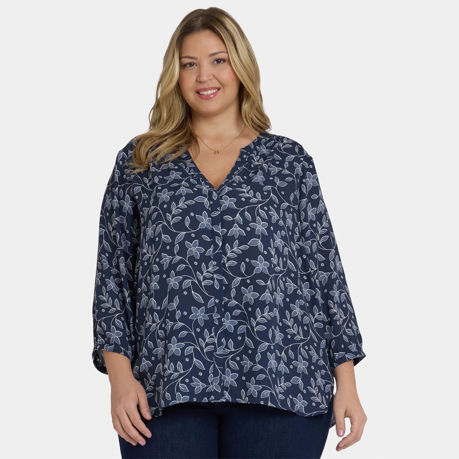 Pintuck Blouse In Plus Size - Lisette - Image 6