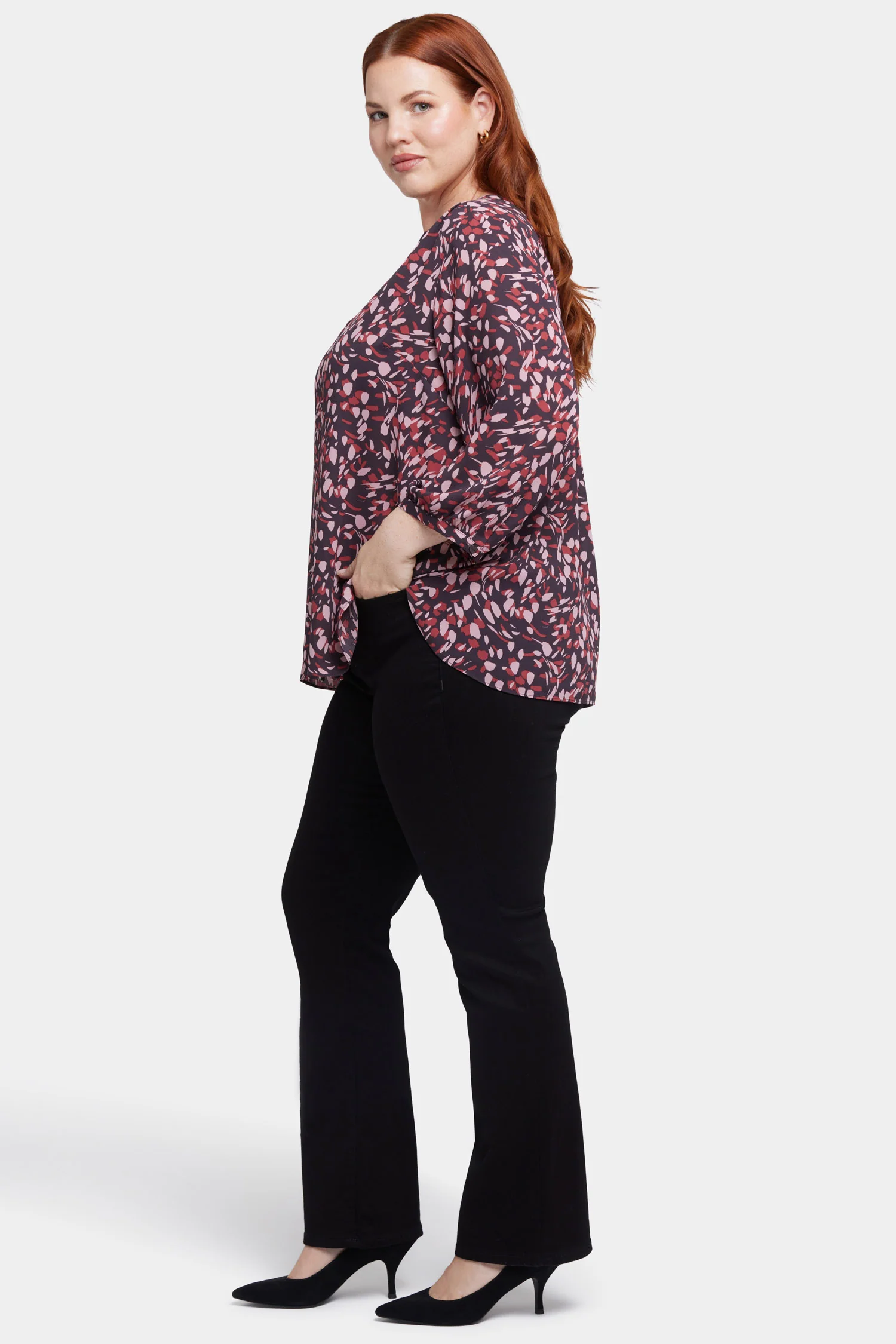 Pintuck Blouse In Plus Size - Perla Plum - Image 3