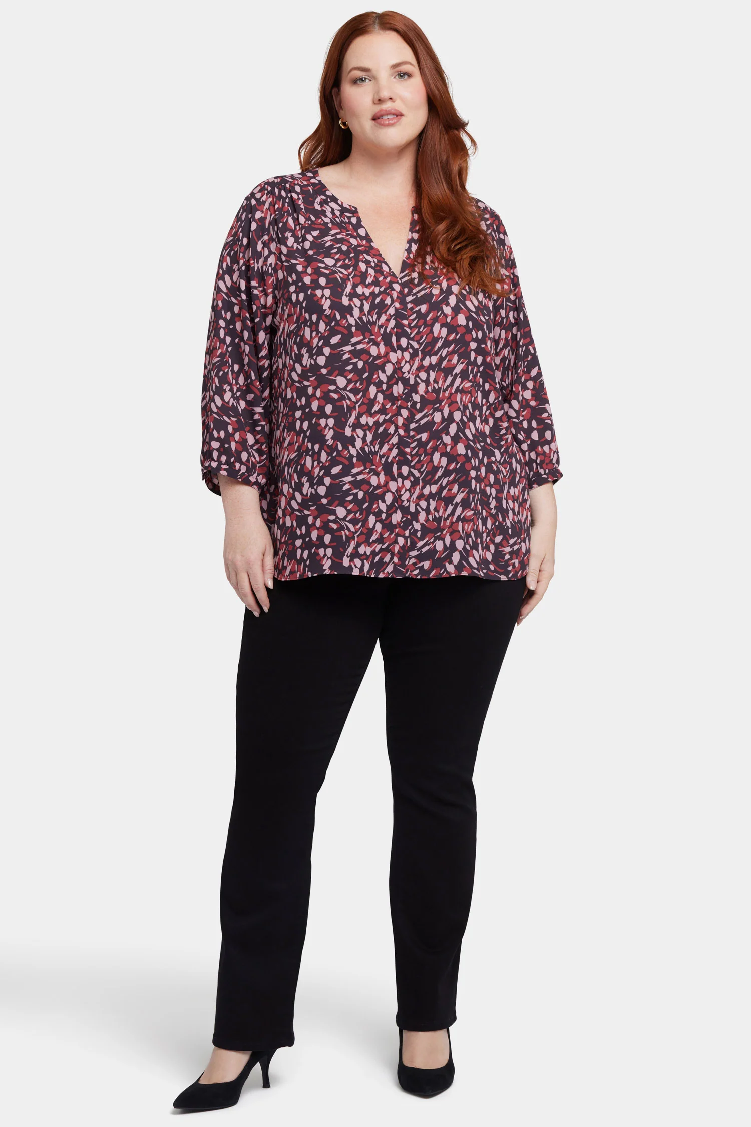 Pintuck Blouse In Plus Size - Perla Plum - Image 5