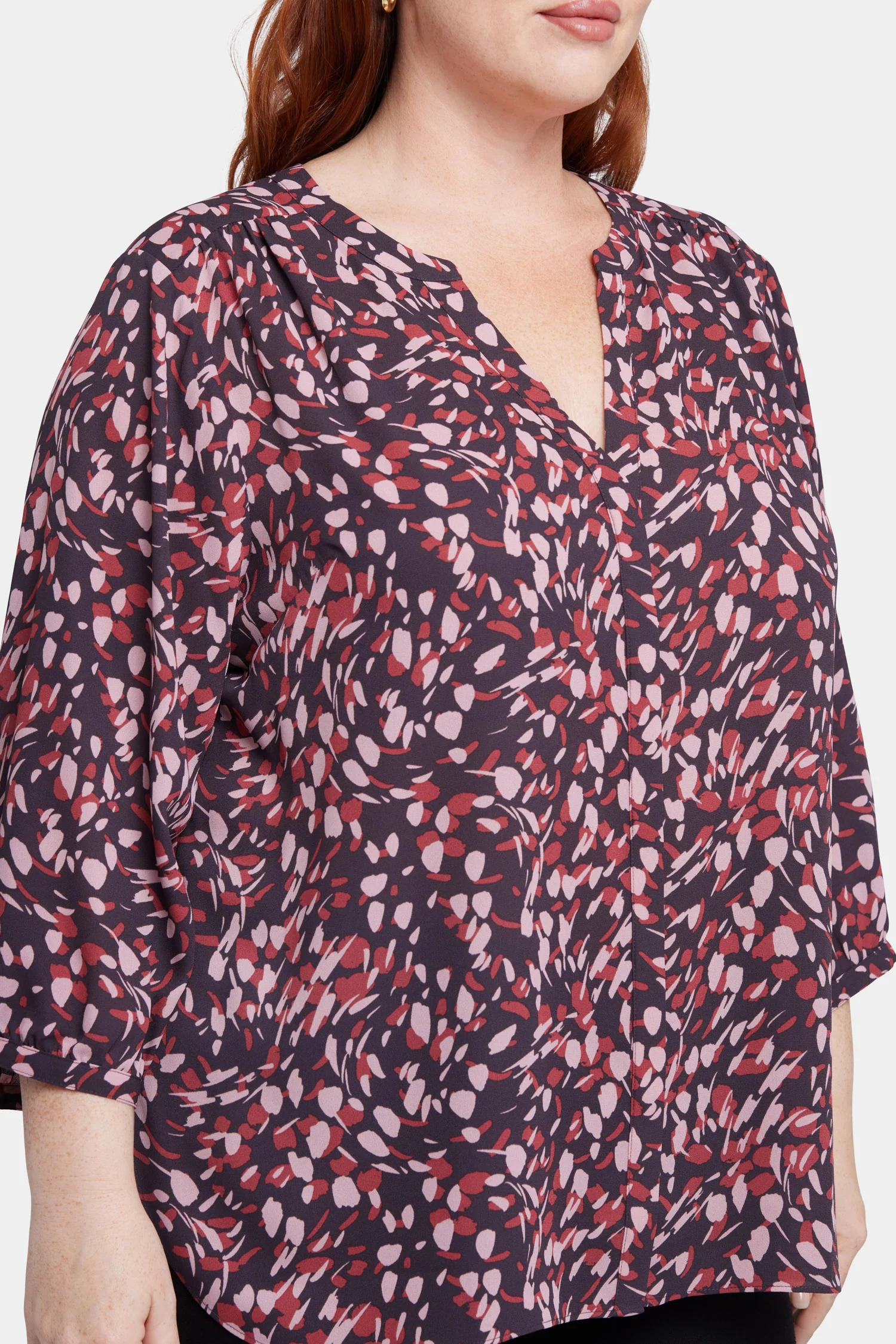 Pintuck Blouse In Plus Size - Perla Plum - Image 6