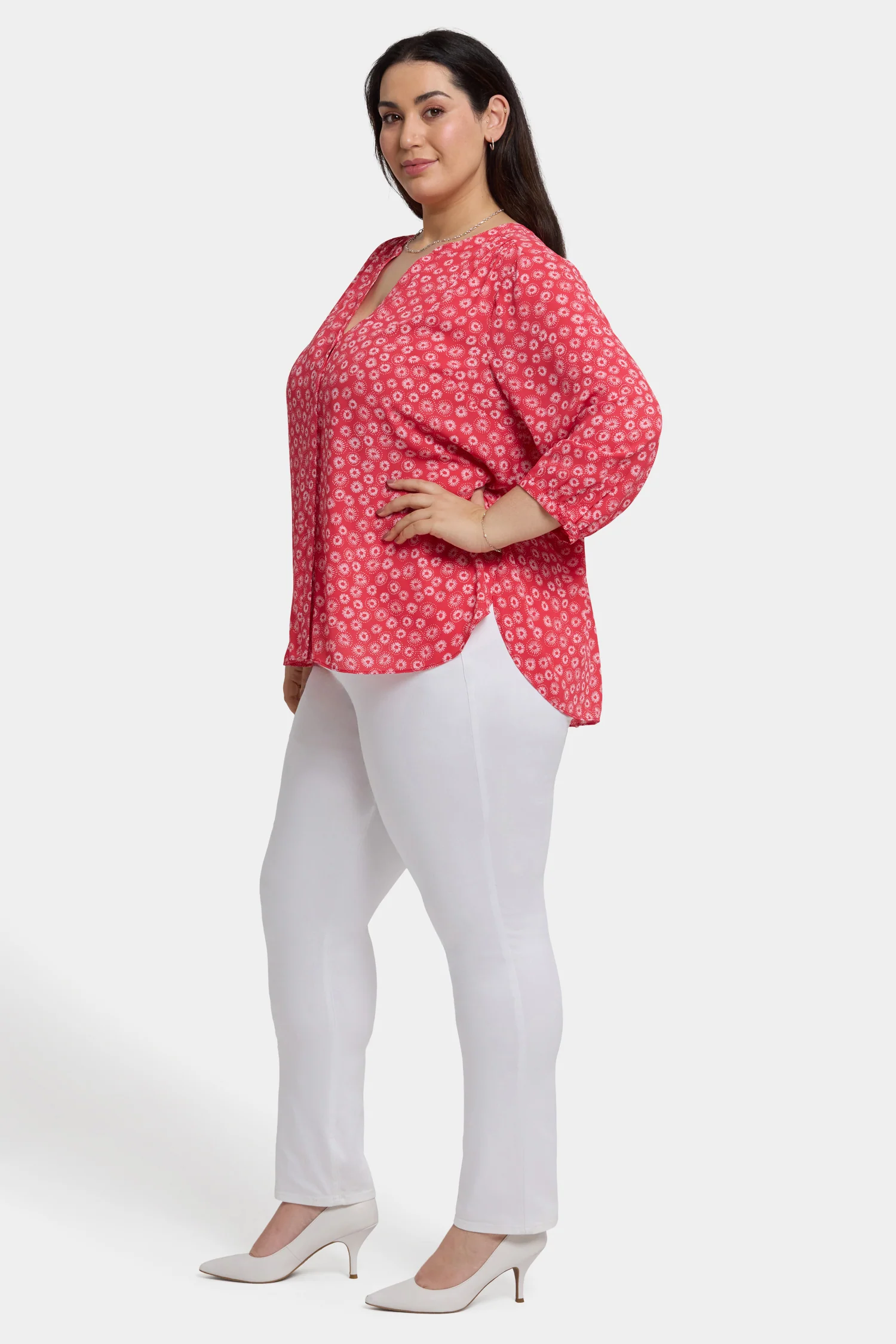 Pintuck Blouse In Plus Size - Teresita - Image 3