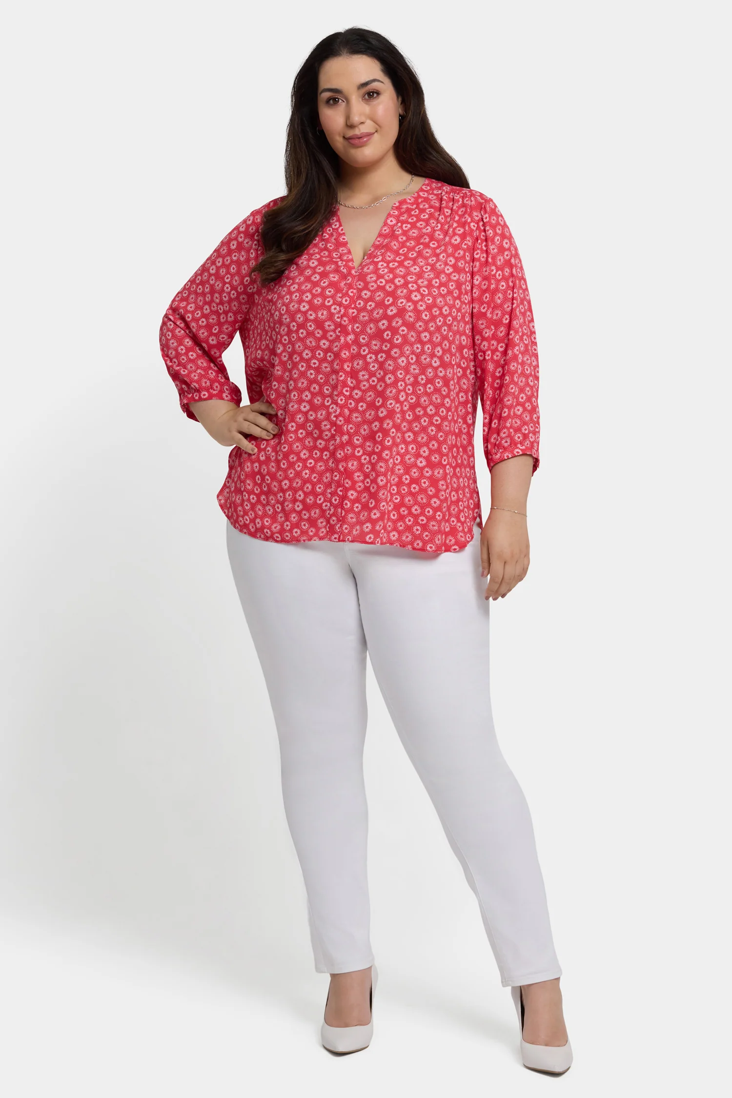 Pintuck Blouse In Plus Size - Teresita - Image 4