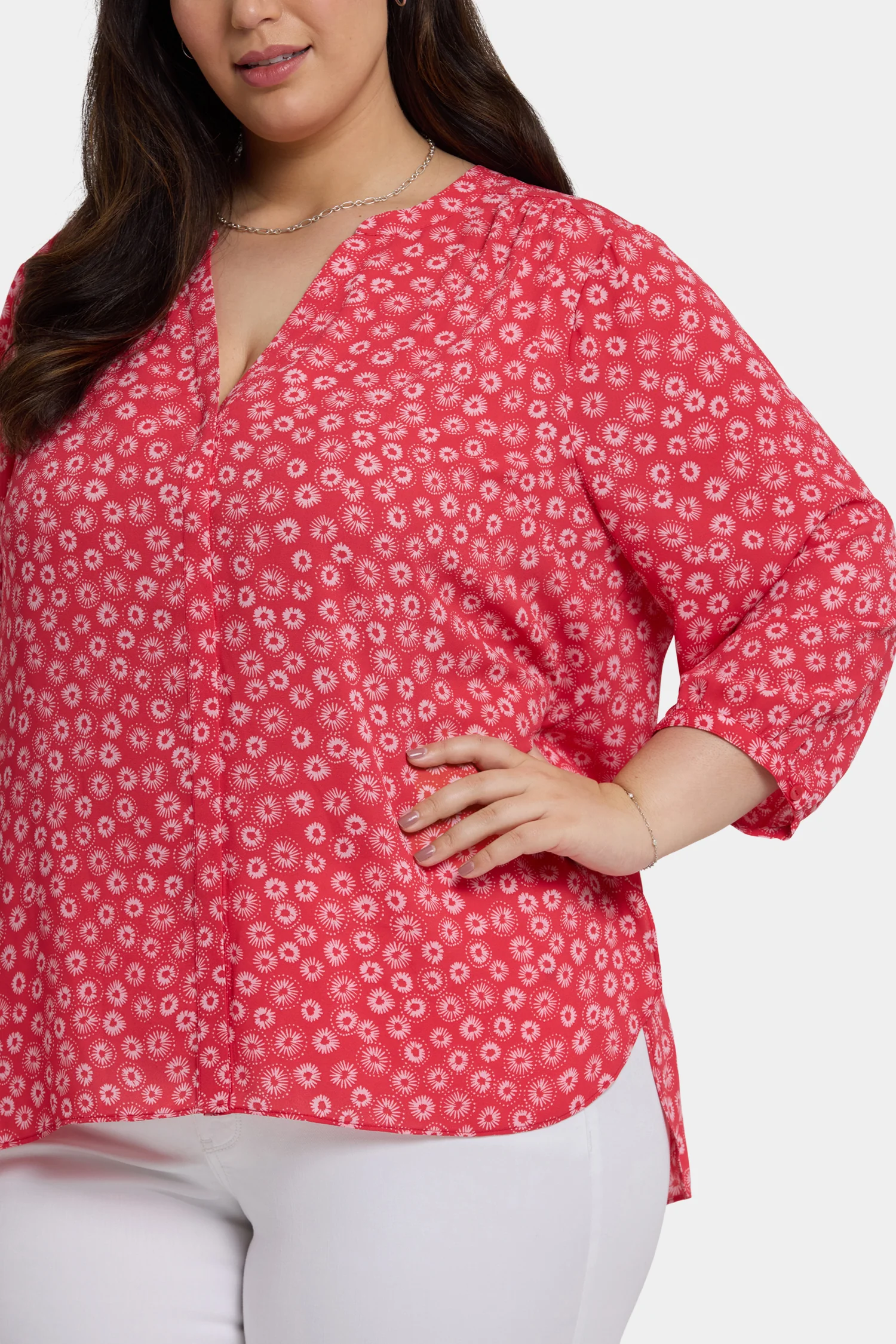 Pintuck Blouse In Plus Size - Teresita - Image 5