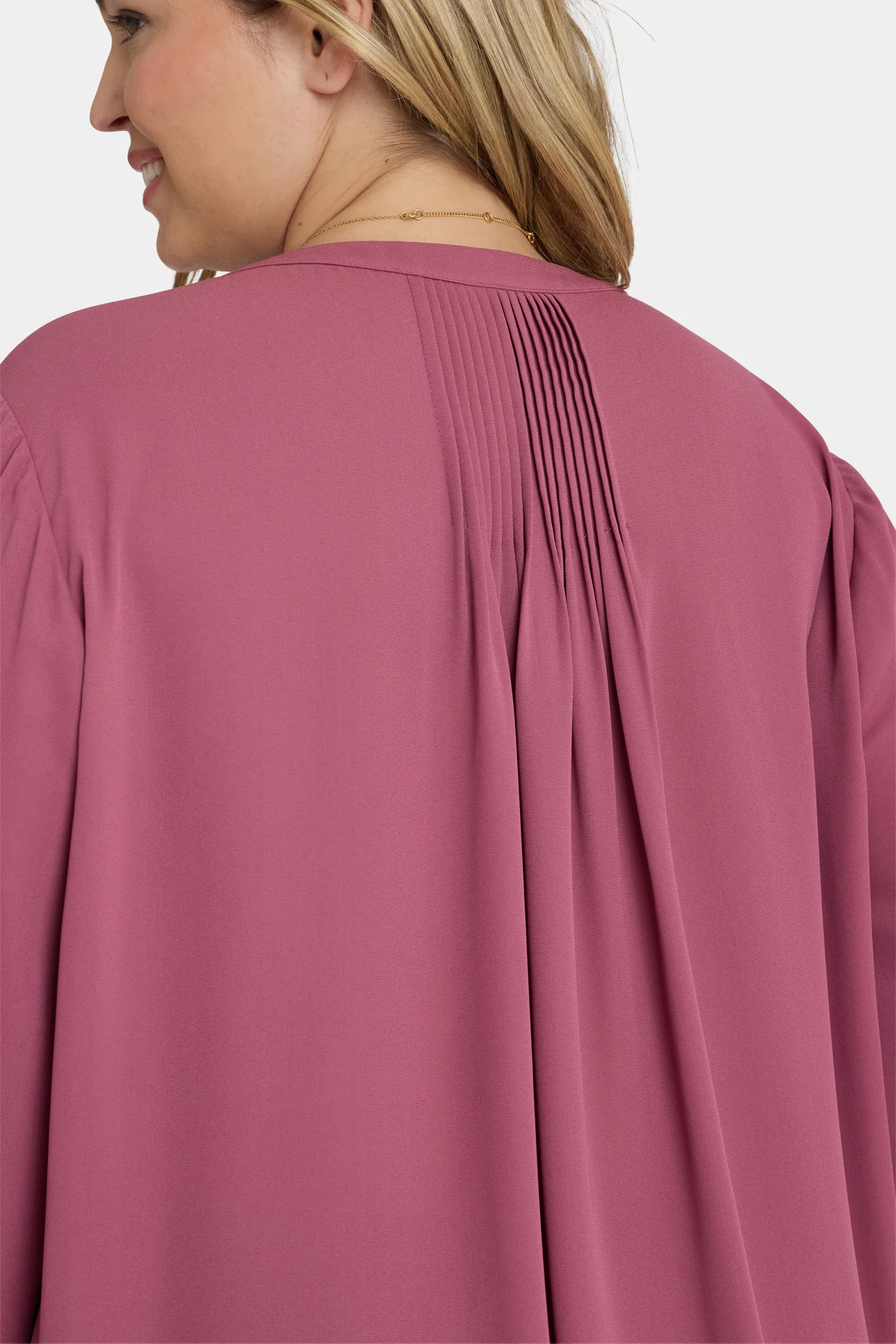 Pintuck Blouse In Plus Size - Vintage Rose - Image 5