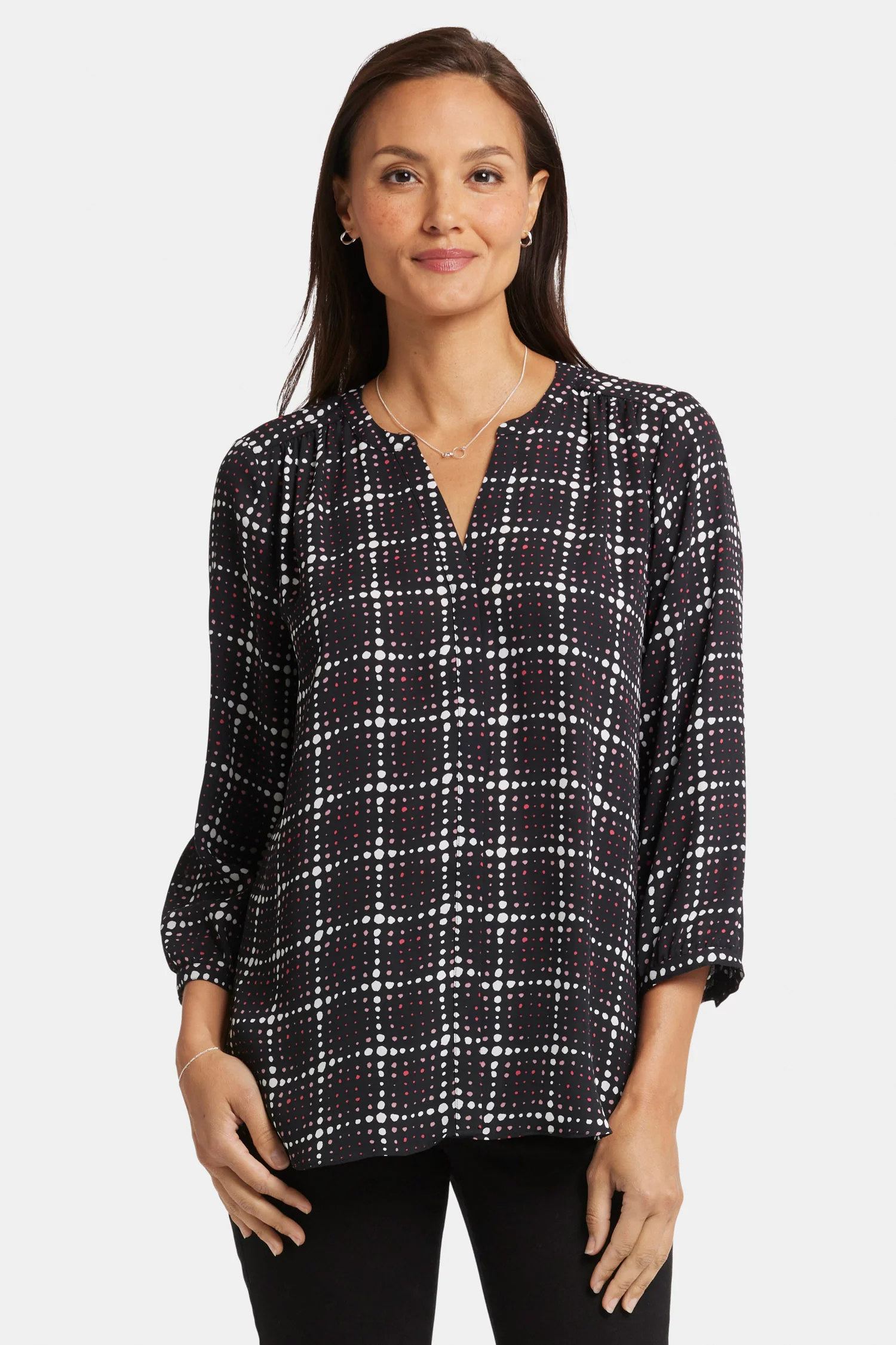 Pintuck Blouse - Lattice Dots - Image 4