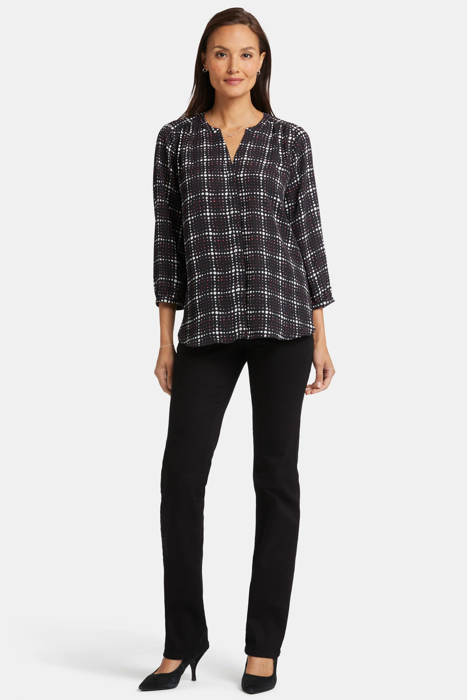 Pintuck Blouse - Lattice Dots - Image 5