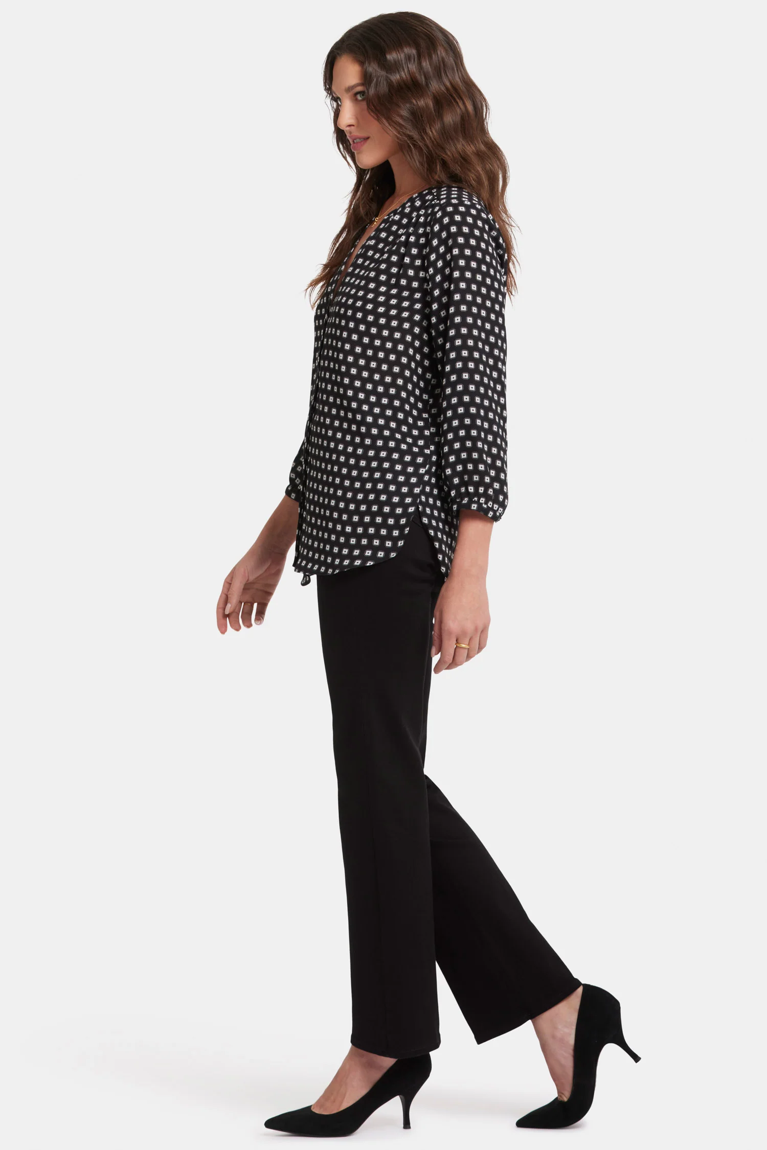 Pintuck Blouse - Pearl Medallion - Image 3