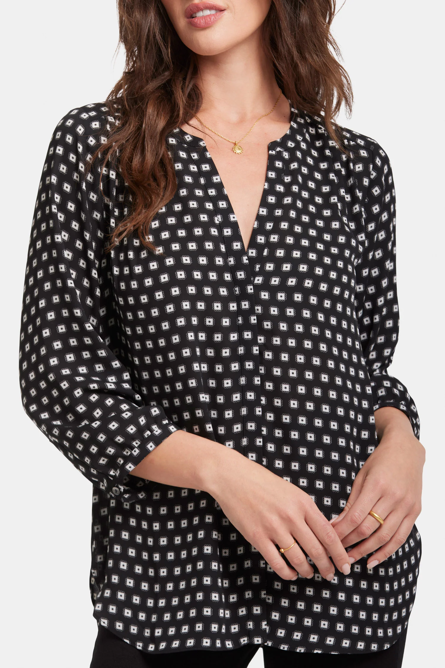 Pintuck Blouse - Pearl Medallion - Image 6