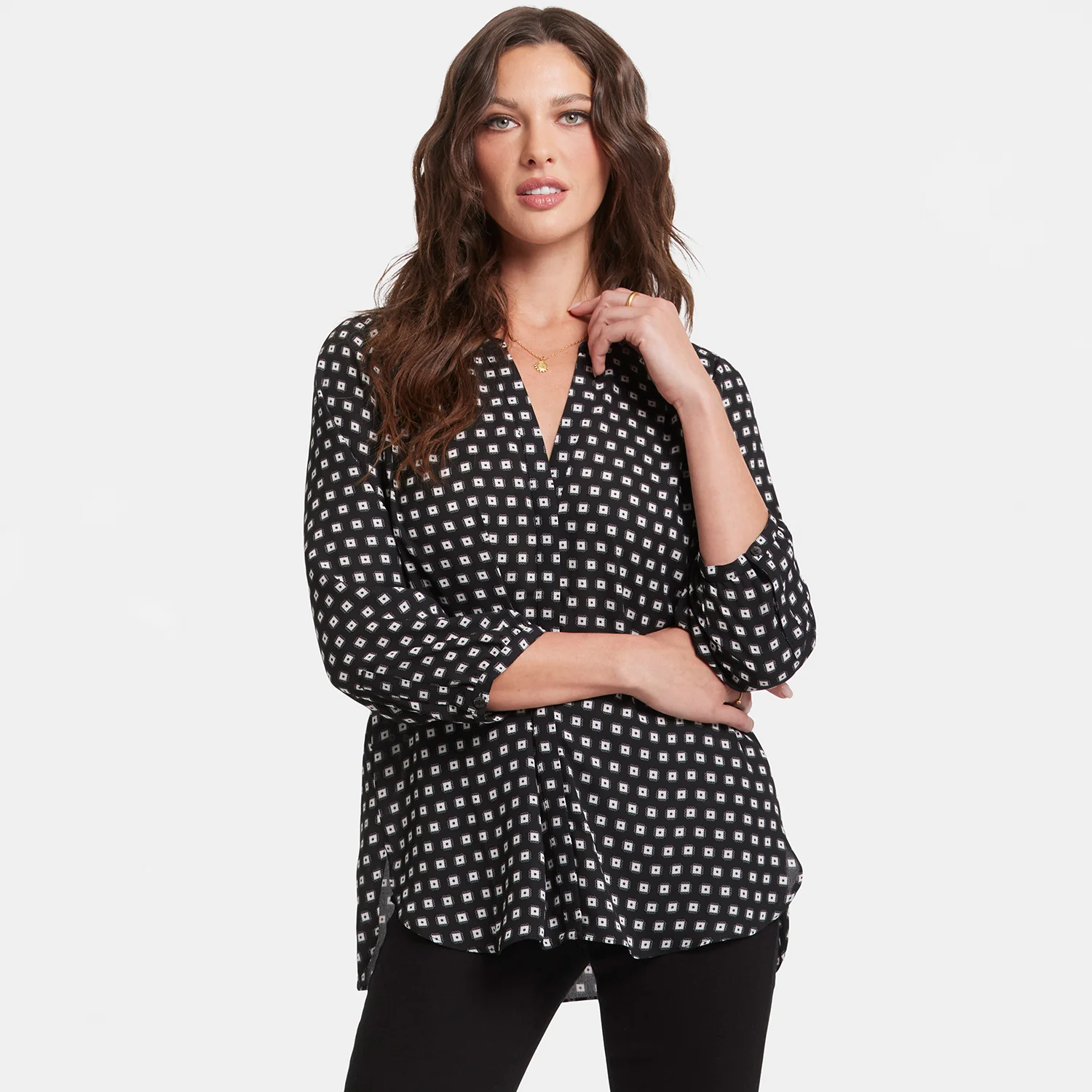 Pintuck Blouse - Pearl Medallion - Image 7