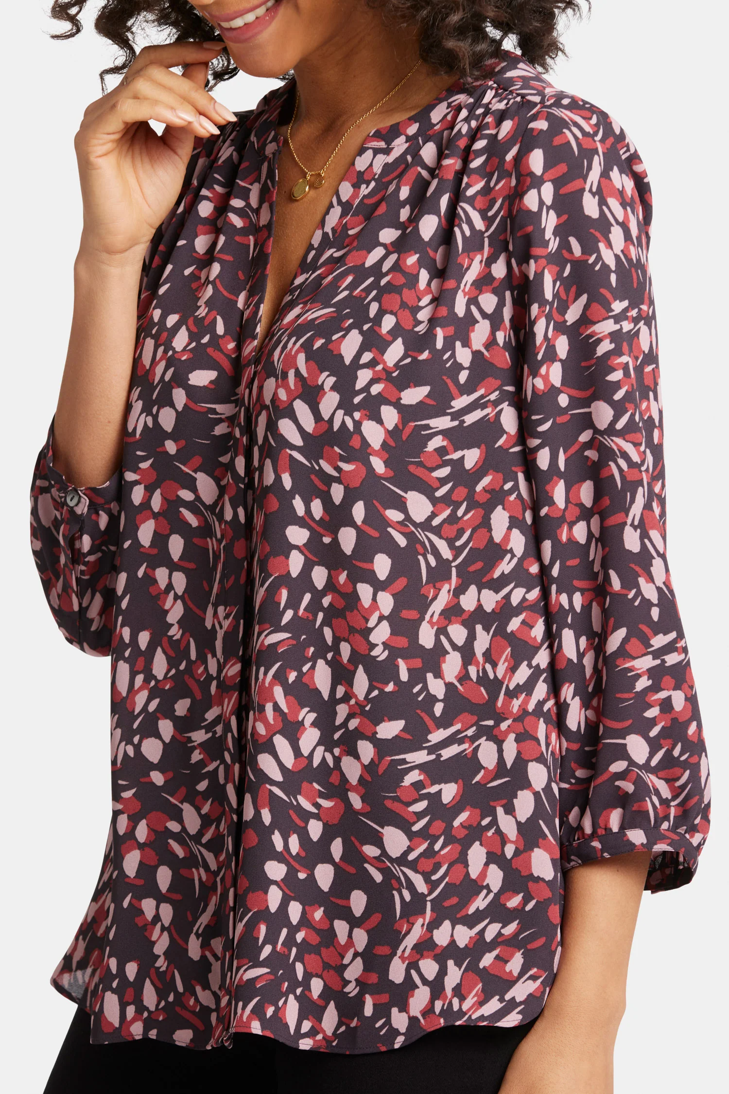 Pintuck Blouse - Perla Plum - Image 2