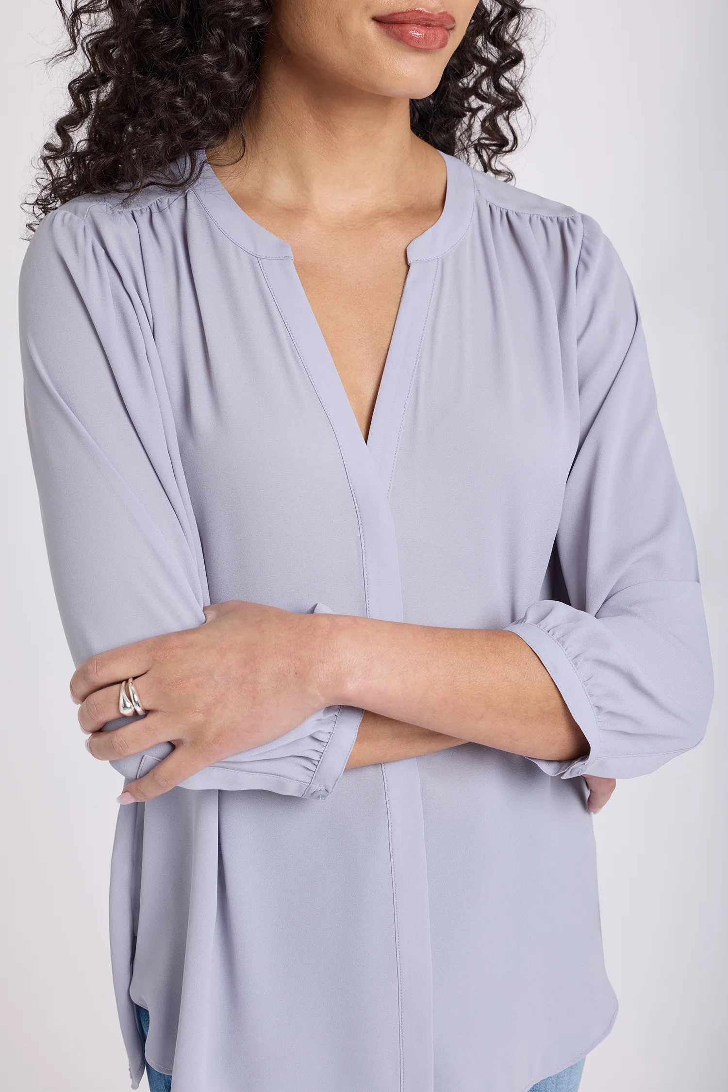 Pintuck Blouse - Vintage Lavender - Image 5
