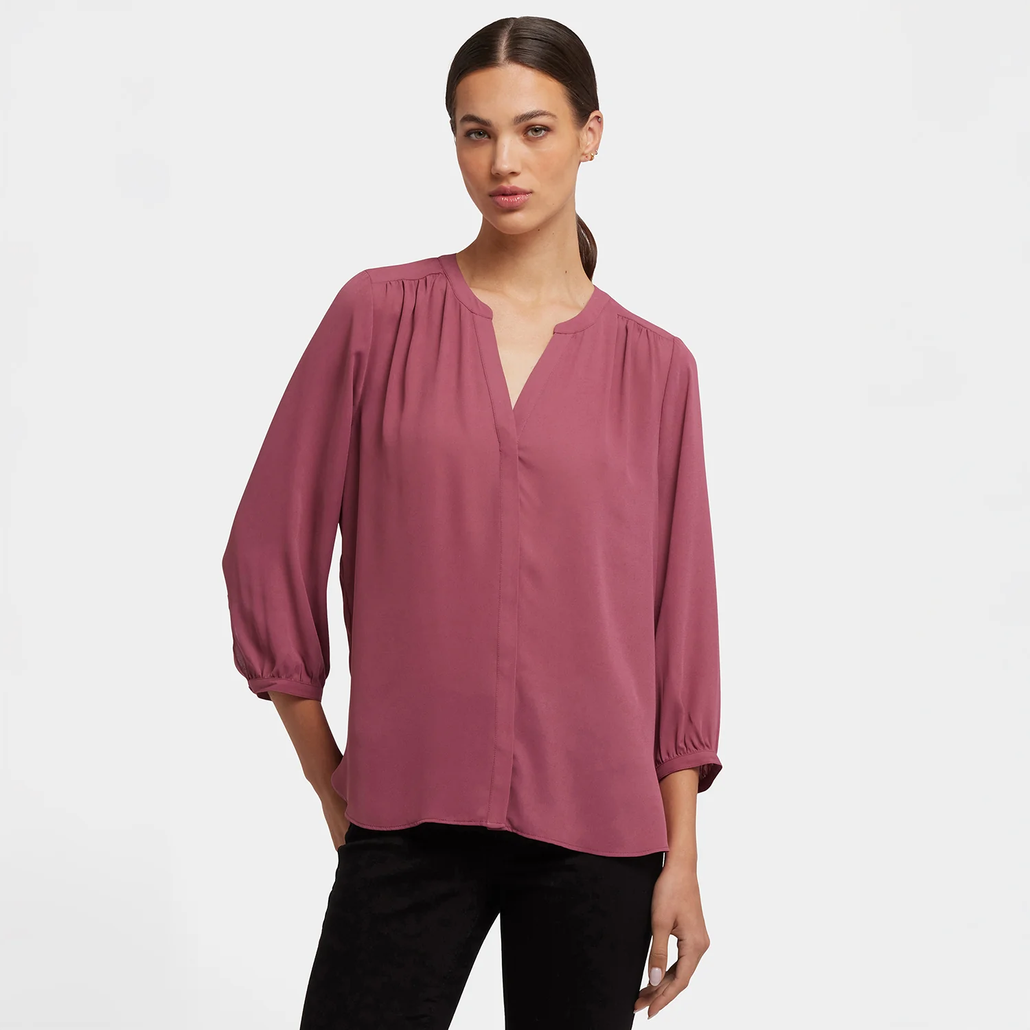 Pintuck Blouse - Vintage Rose - Image 6