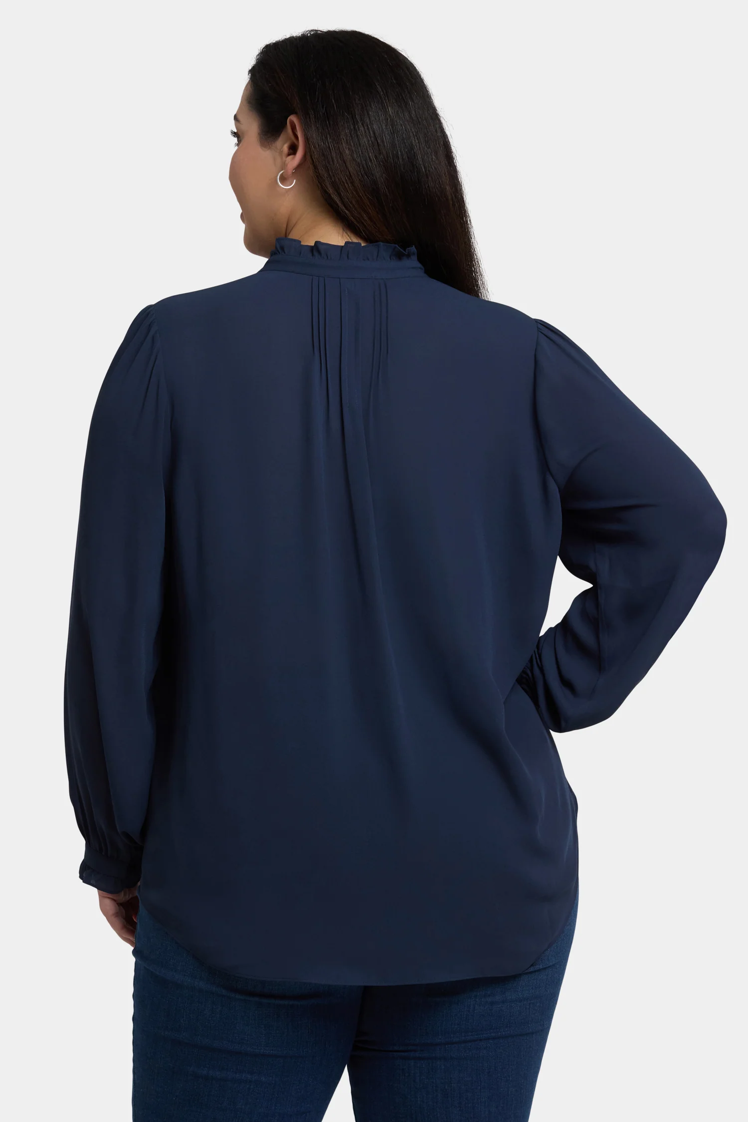Pleated Front Tunic In Plus Size - Oxford Navy - Image 2