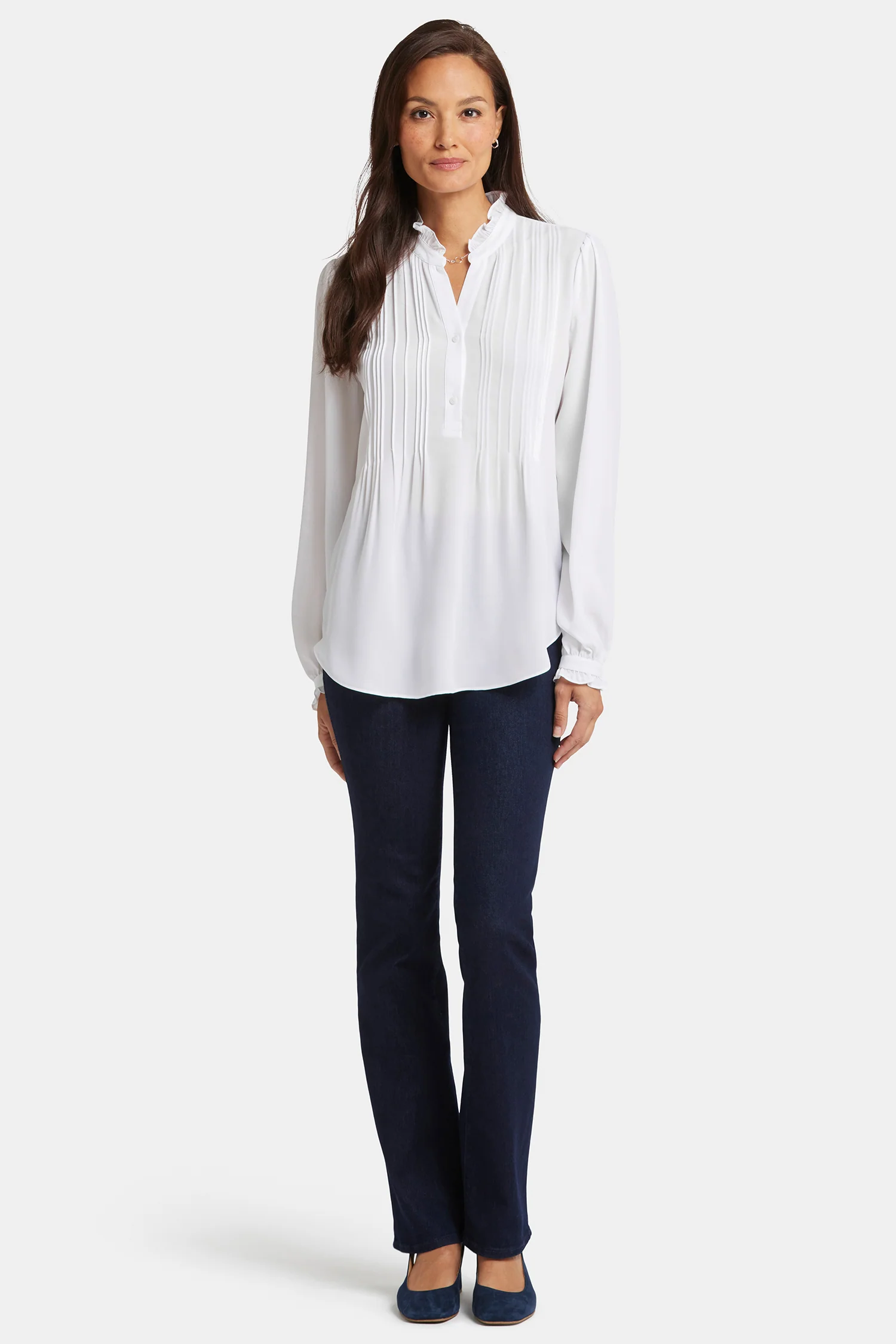Pleated Front Tunic - Optic White - Image 5