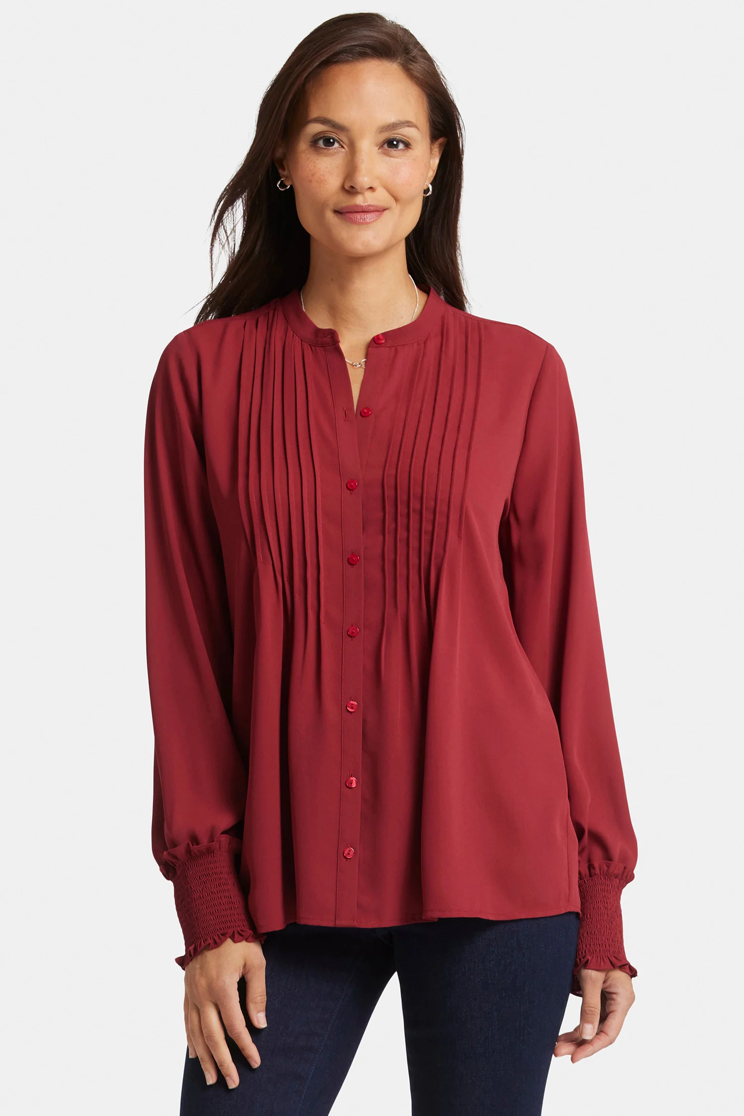 Pleated Peasant Blouse - Wild Currant - Image 5