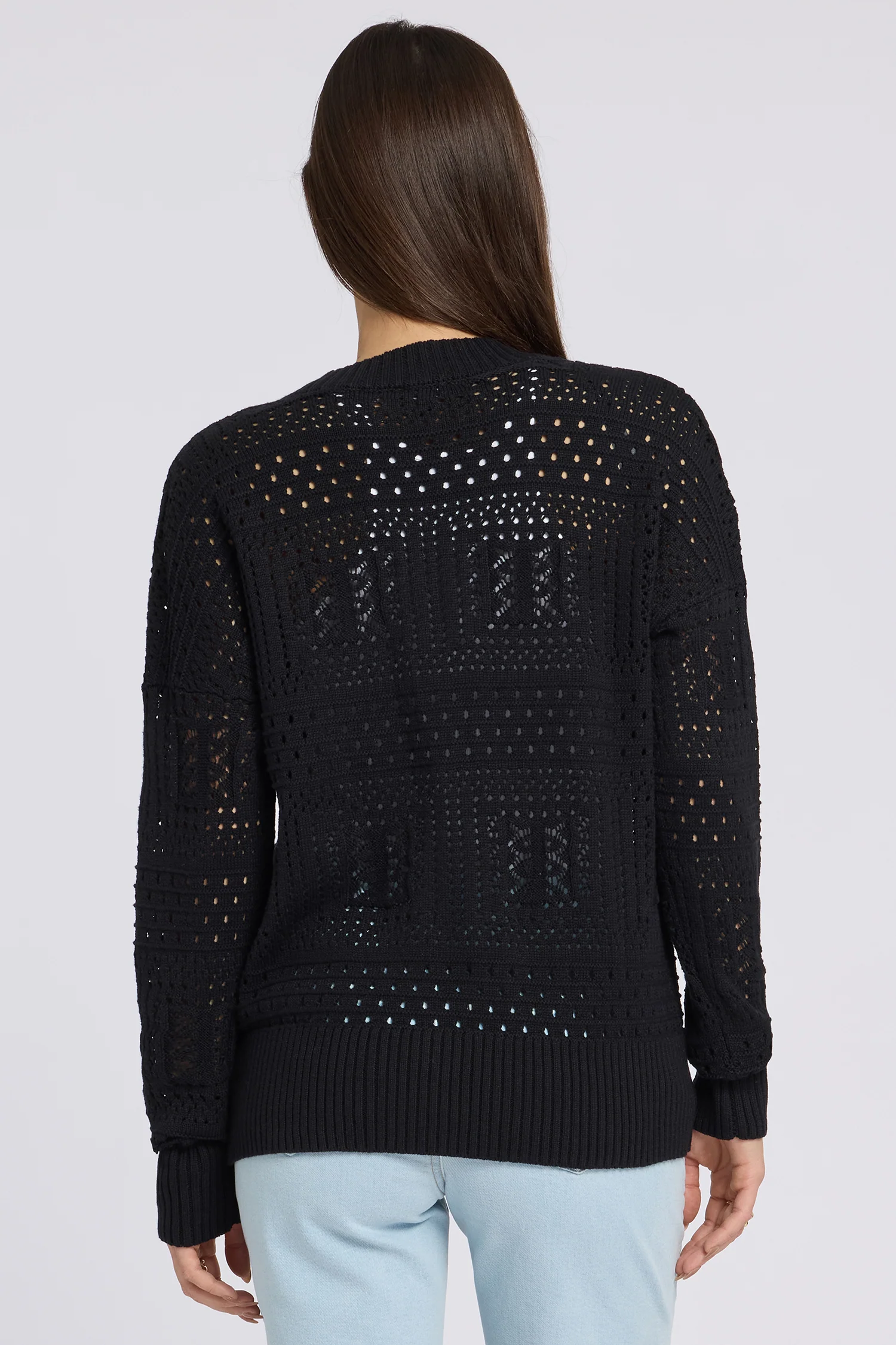 Pointelle Cardigan - Black - Image 2