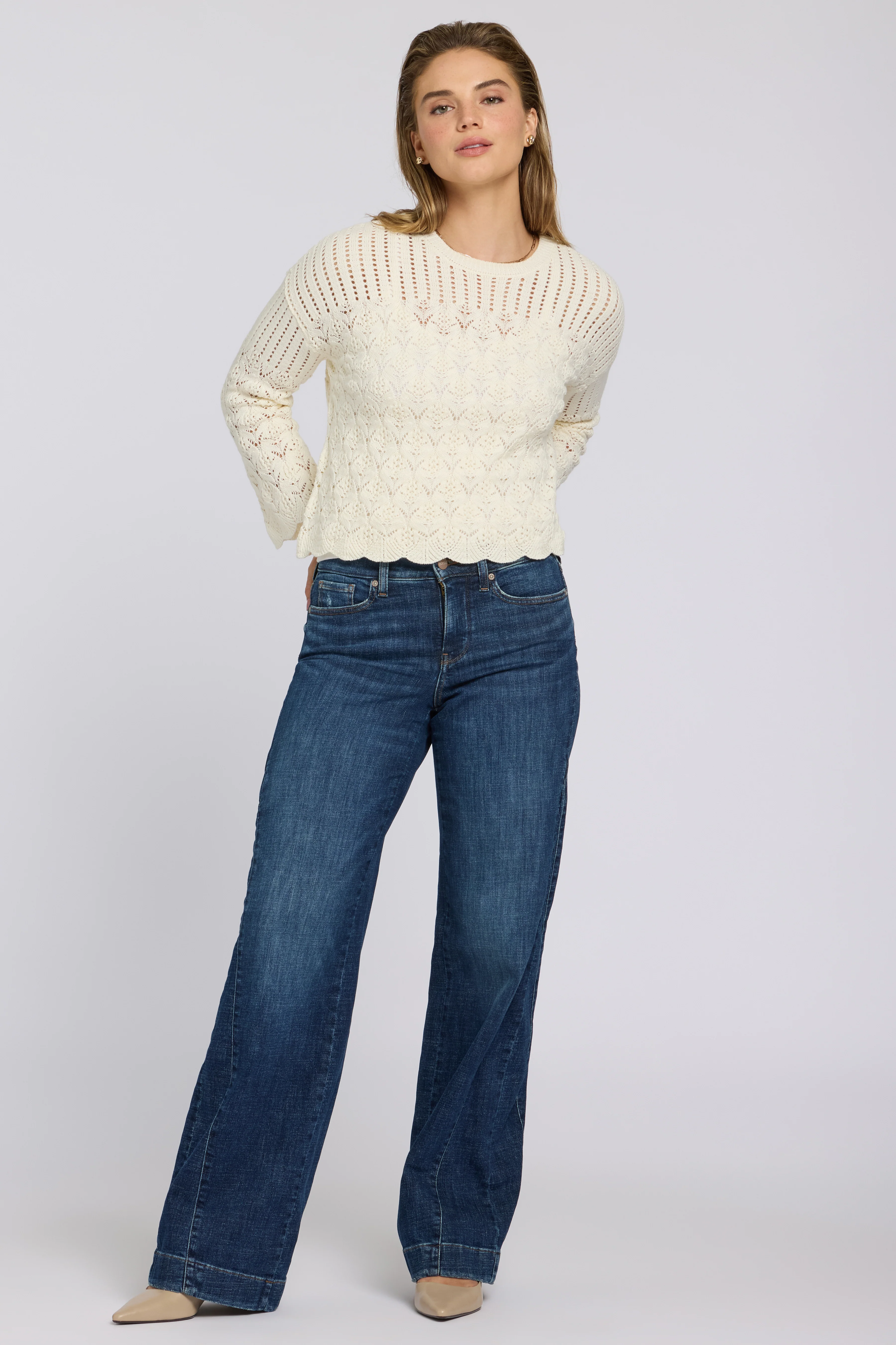 Pointelle Popover - Ivory - Image 4
