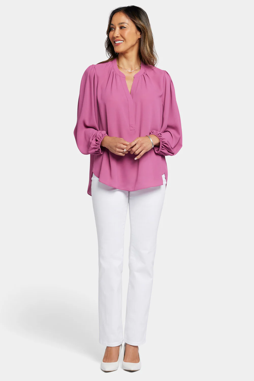 Puff Sleeve Popover Top - Mauve Haze - Image 5