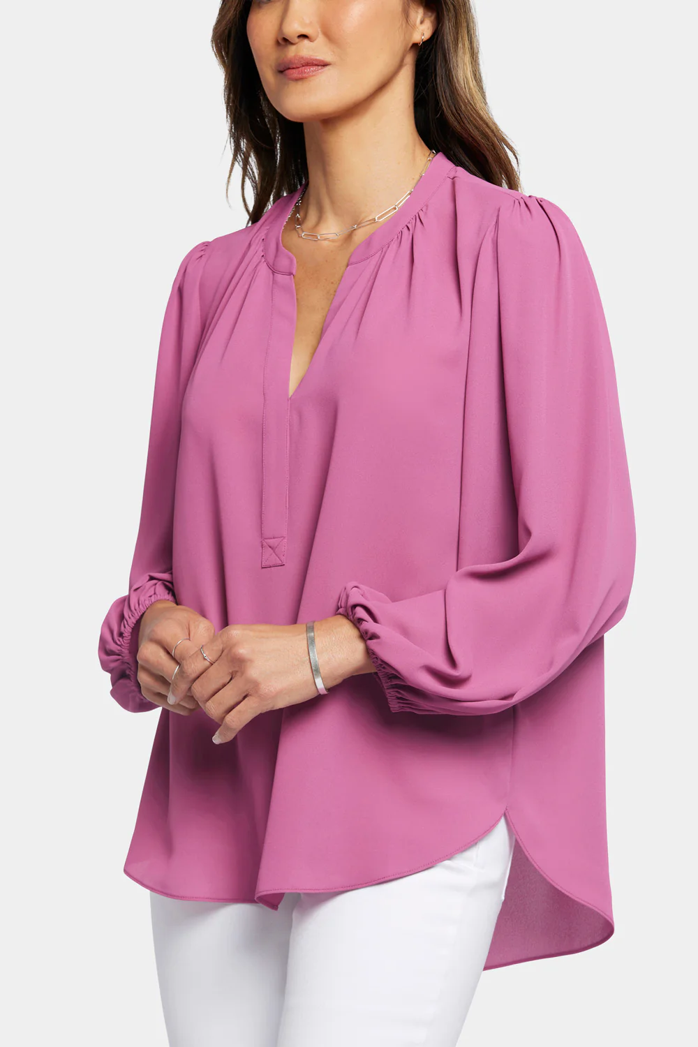 Puff Sleeve Popover Top - Mauve Haze - Image 6